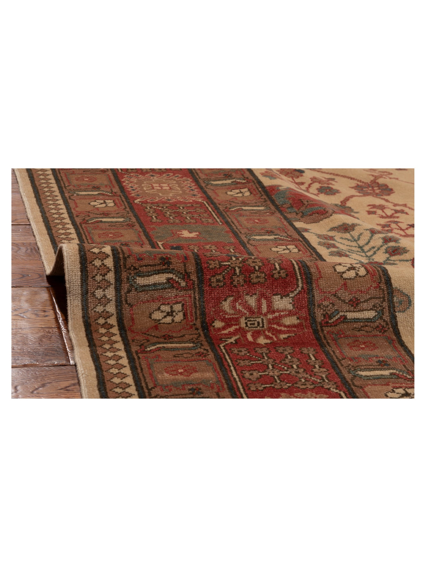 Pasha Antique Loom 107939 Beige Rust Traditional Hand Knotted Rug