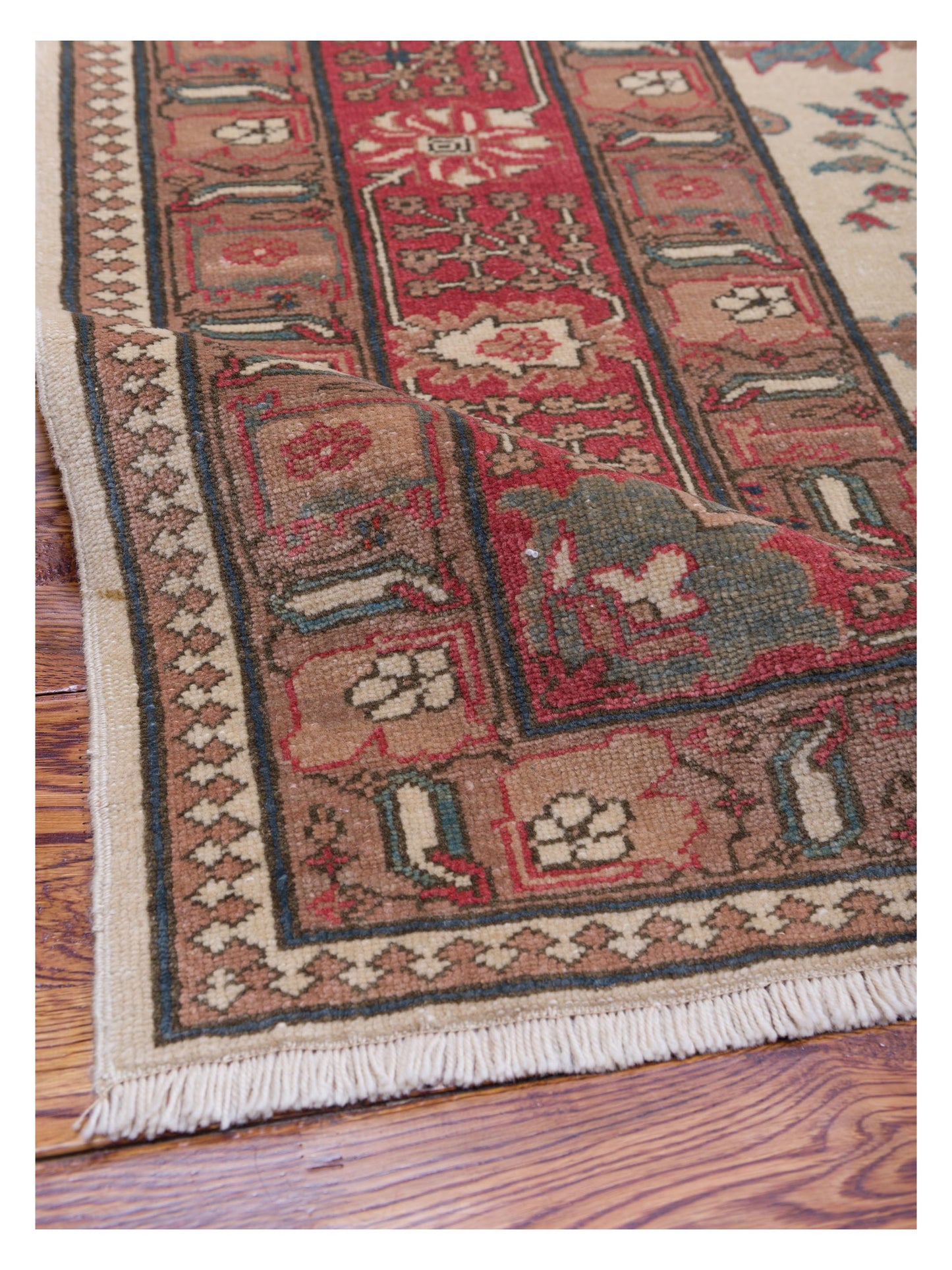 Pasha Antique Loom 107939 Beige Rust Traditional Hand Knotted Rug