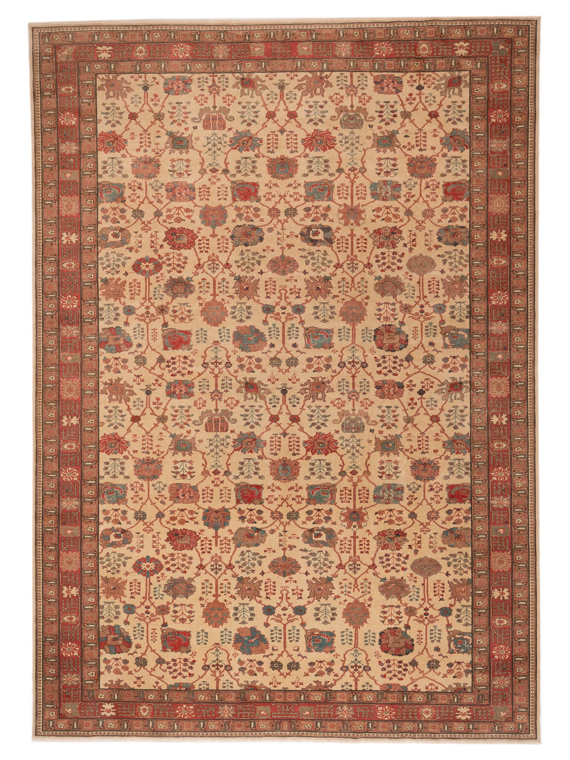 Pasha Antique Loom 107939 Beige Traditional Hand Knotted Rug