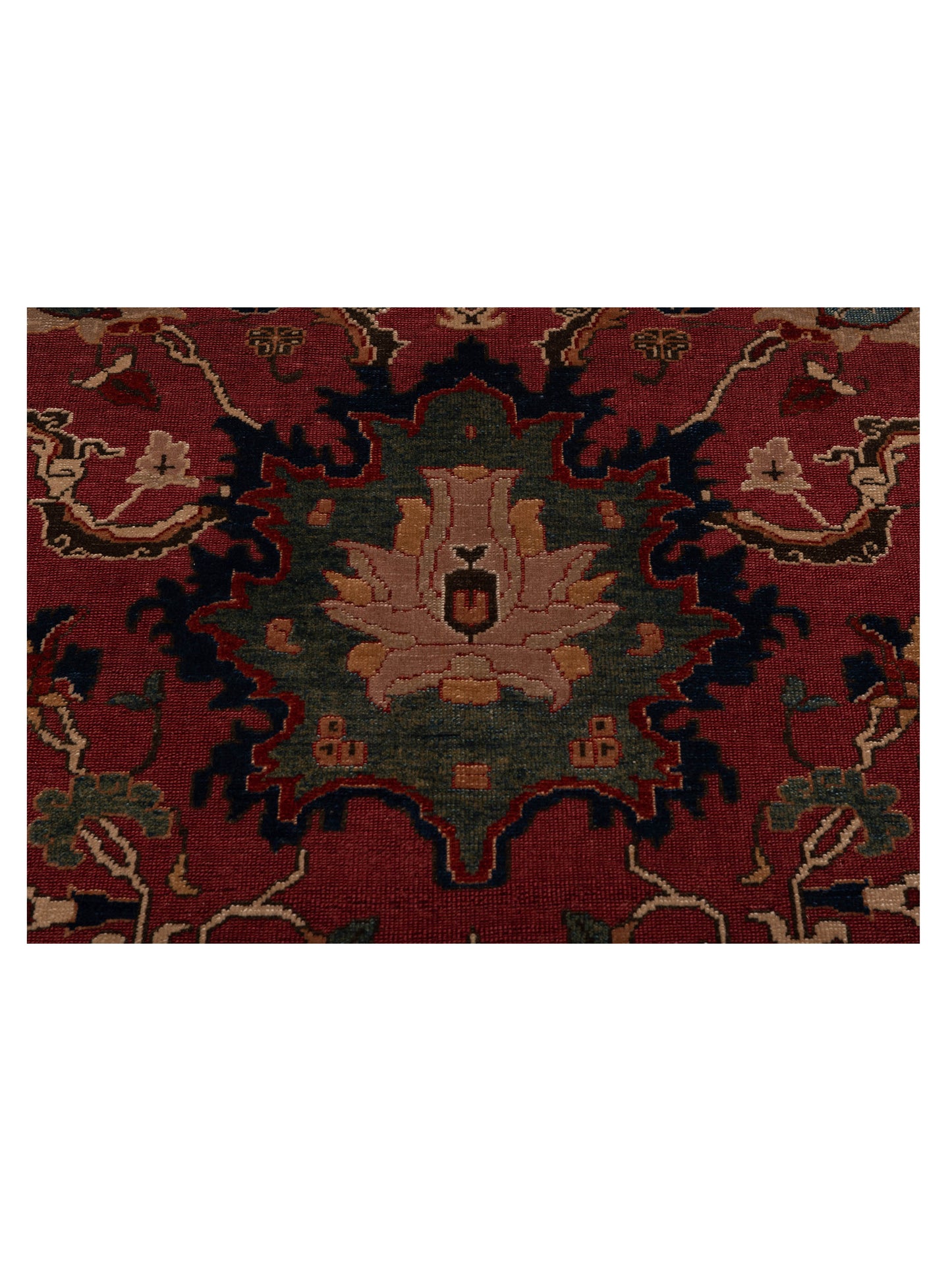 Pasha Antique Loom 107945 Burgundy Navy Traditional Hand Knotted Rug