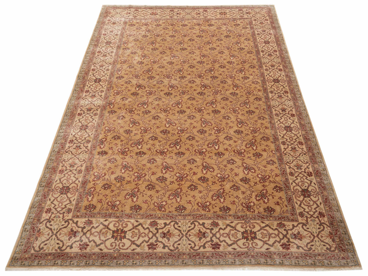 Pasha Antique Loom 107958 Gold Ivory Transitional Hand Knotted Rug