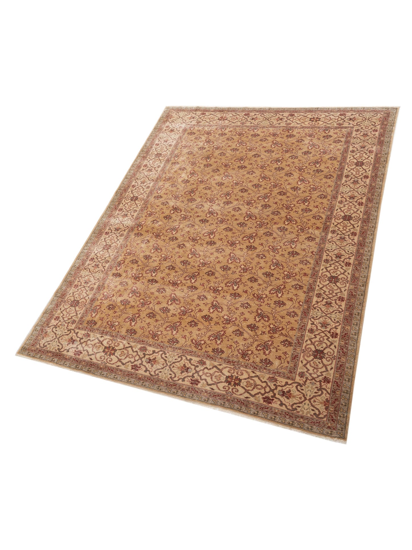 Pasha Antique Loom 107958 Gold Ivory Transitional Hand Knotted Rug