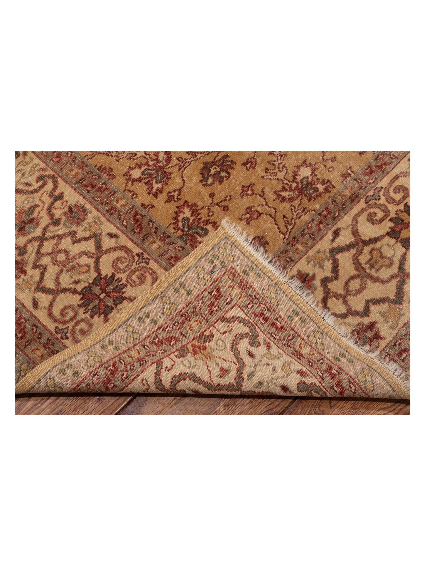 Pasha Antique Loom 107958 Gold Ivory Transitional Hand Knotted Rug