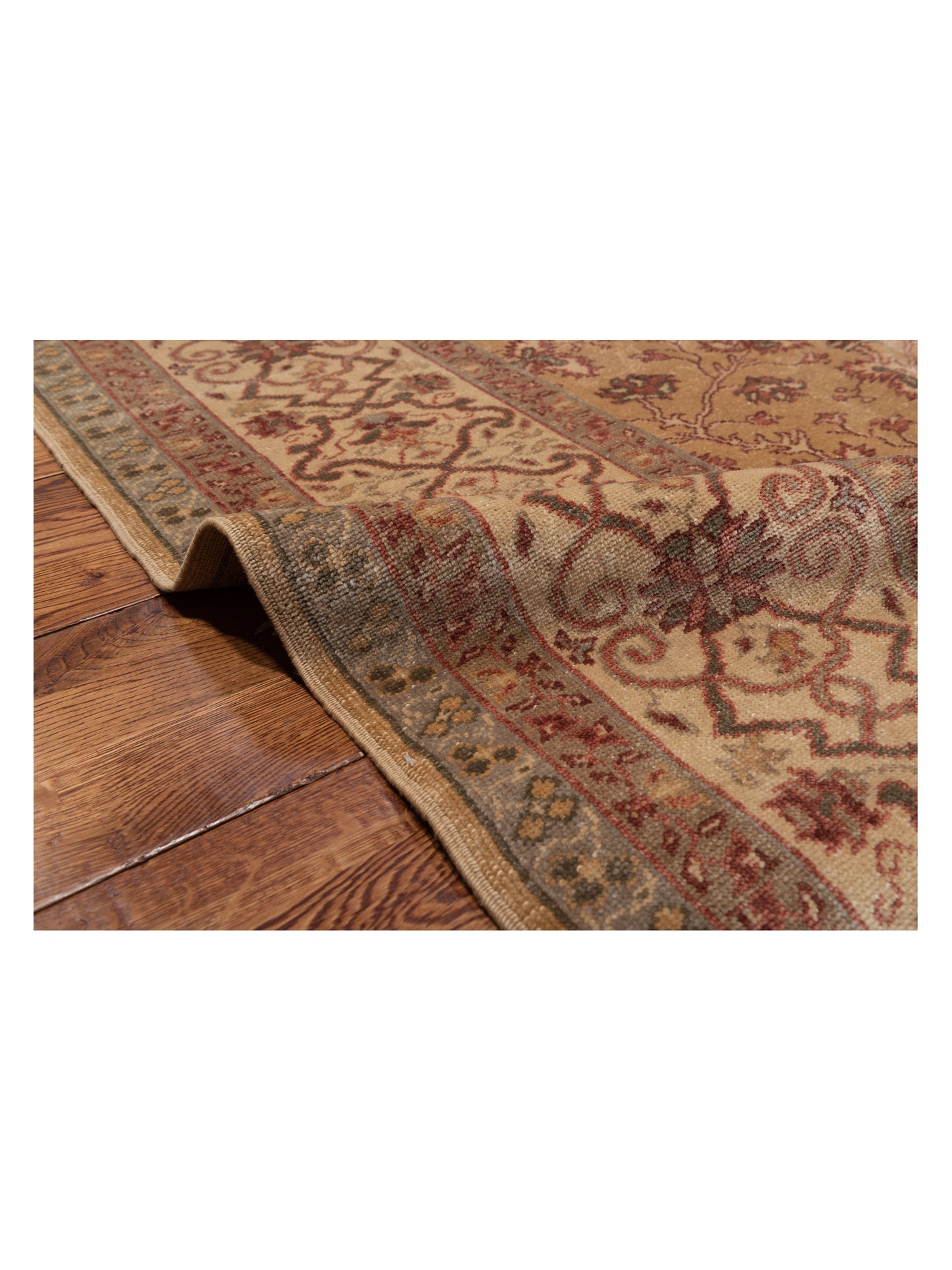 Pasha Antique Loom 107958 Gold Ivory Transitional Hand Knotted Rug