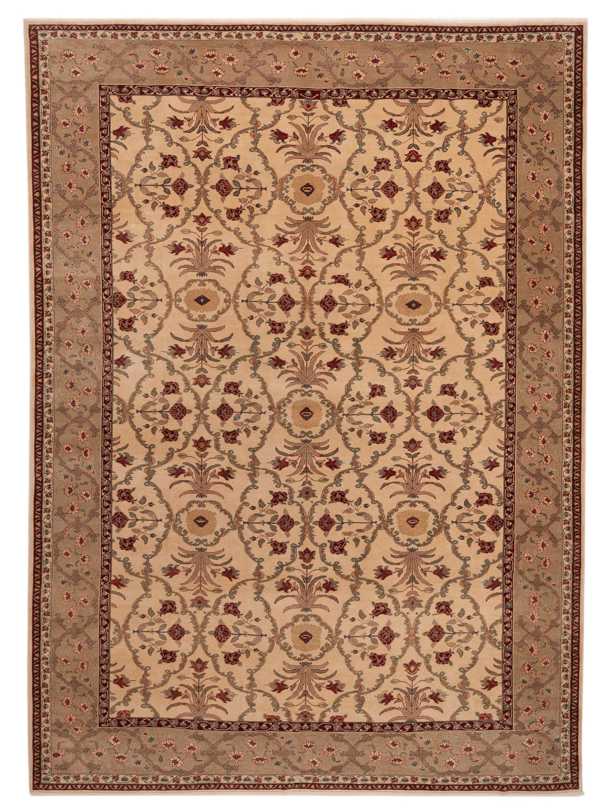 Pasha Antique Loom 107969 Ivory Transitional Hand Knotted Rug