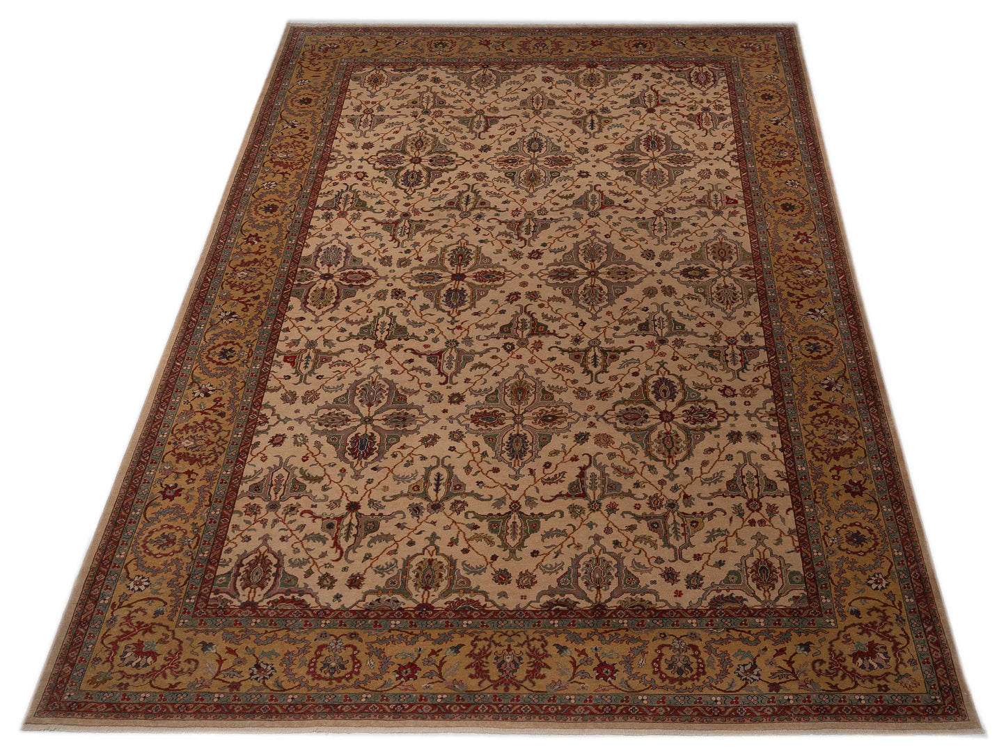 Pasha Antique Loom 107972 Ivory Gold Traditional Hand Knotted Rug