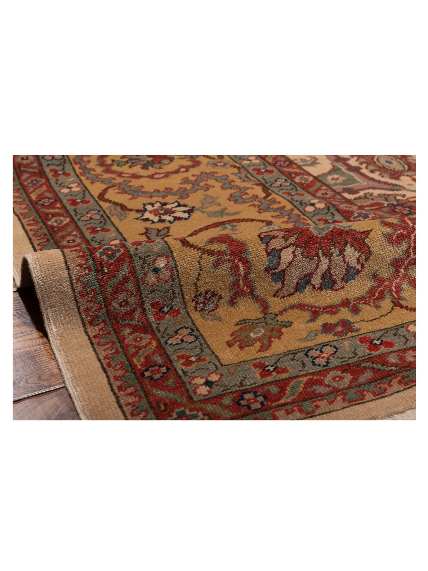 Pasha Antique Loom 107972 Ivory Gold Traditional Hand Knotted Rug