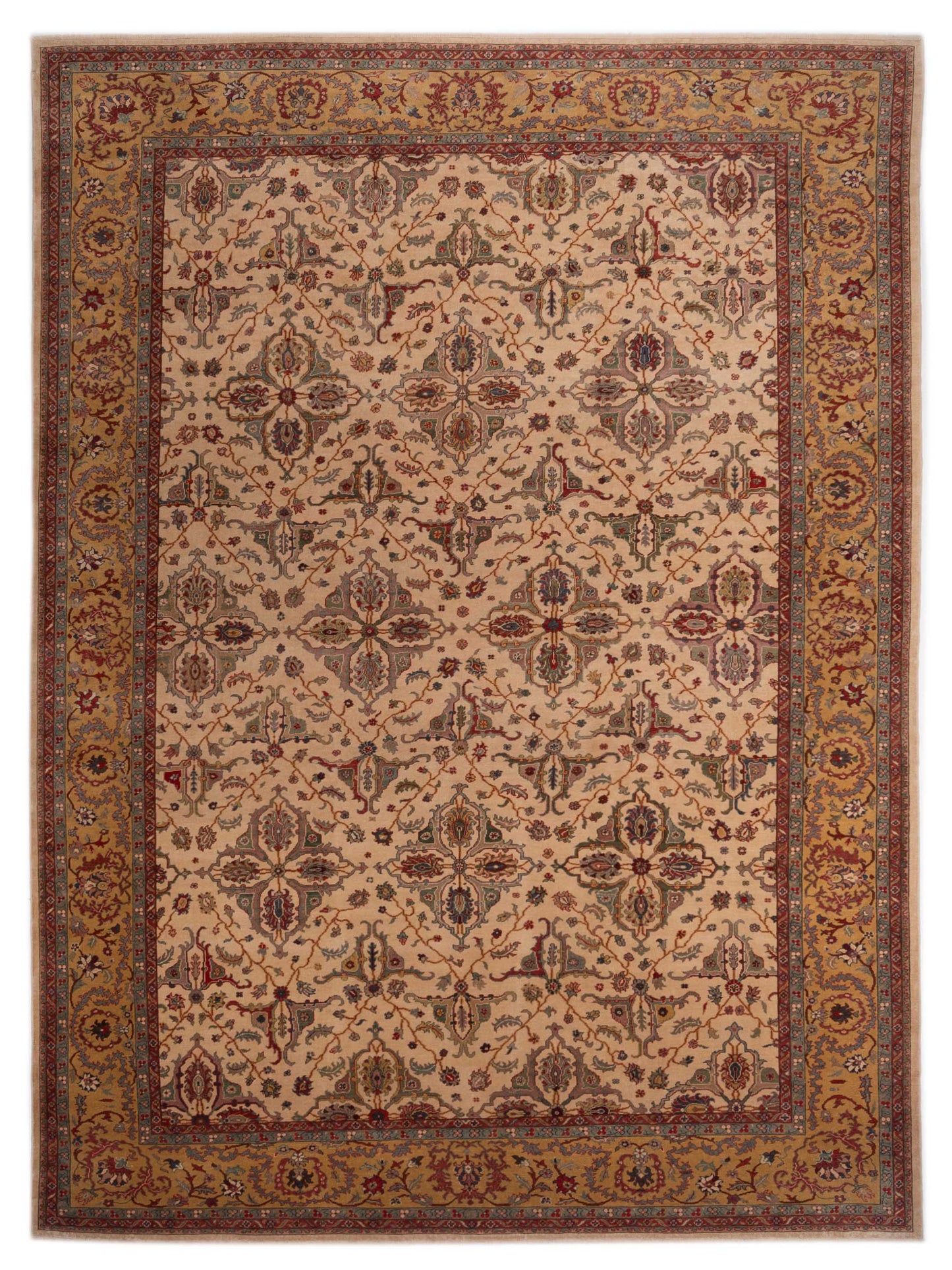 Pasha Antique Loom 107972 Ivory Traditional Hand Knotted Rug