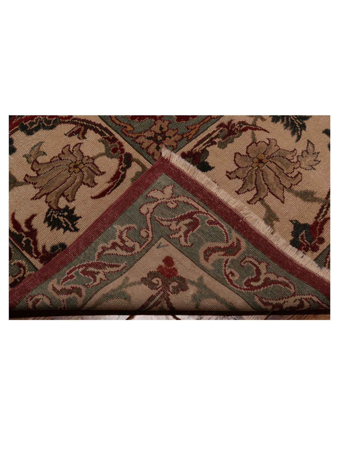 Pasha Antique Loom 107975 Burgundy Ivory Traditional Hand Knotted Rug