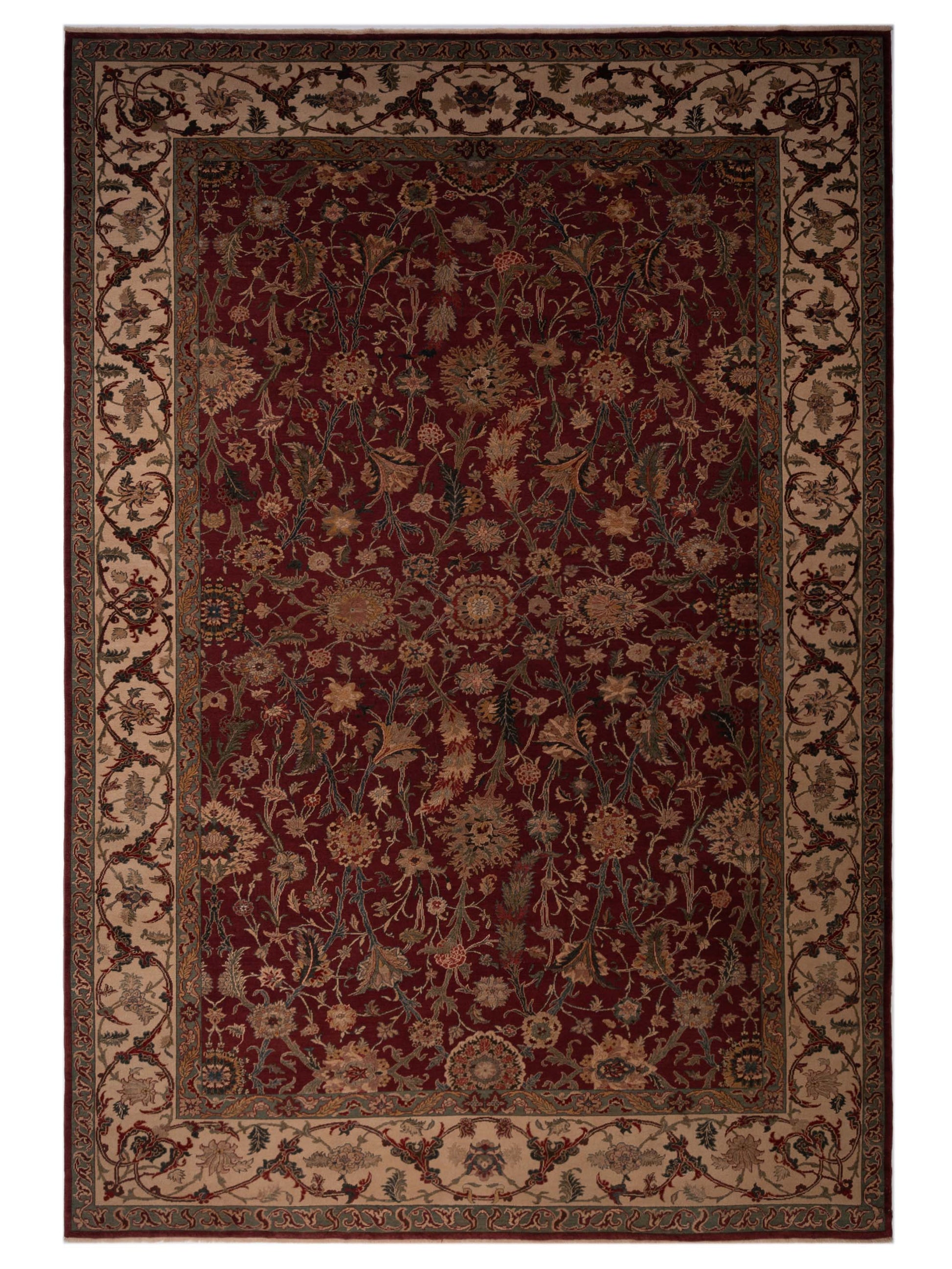 Pasha Antique Loom 107975 Burgundy Traditional Hand Knotted Rug