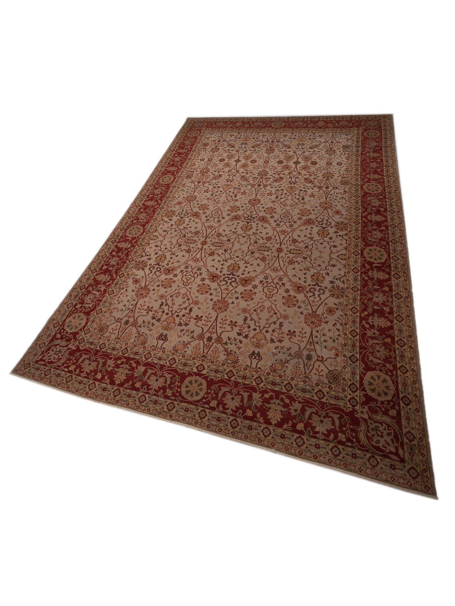 Pasha Antique Loom 107980 Silver Red Traditional Hand Knotted Rug