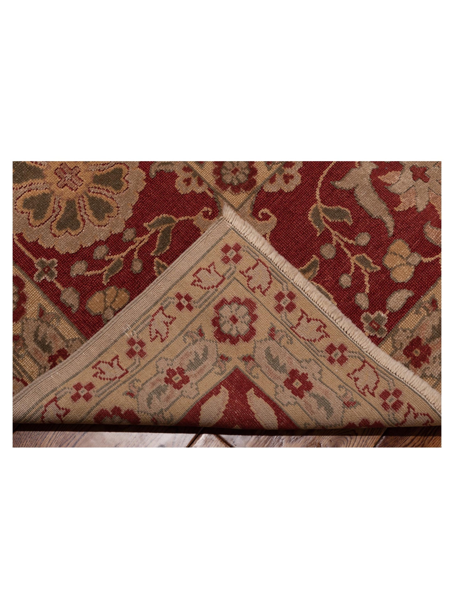 Pasha Antique Loom 107980 Silver Red Traditional Hand Knotted Rug