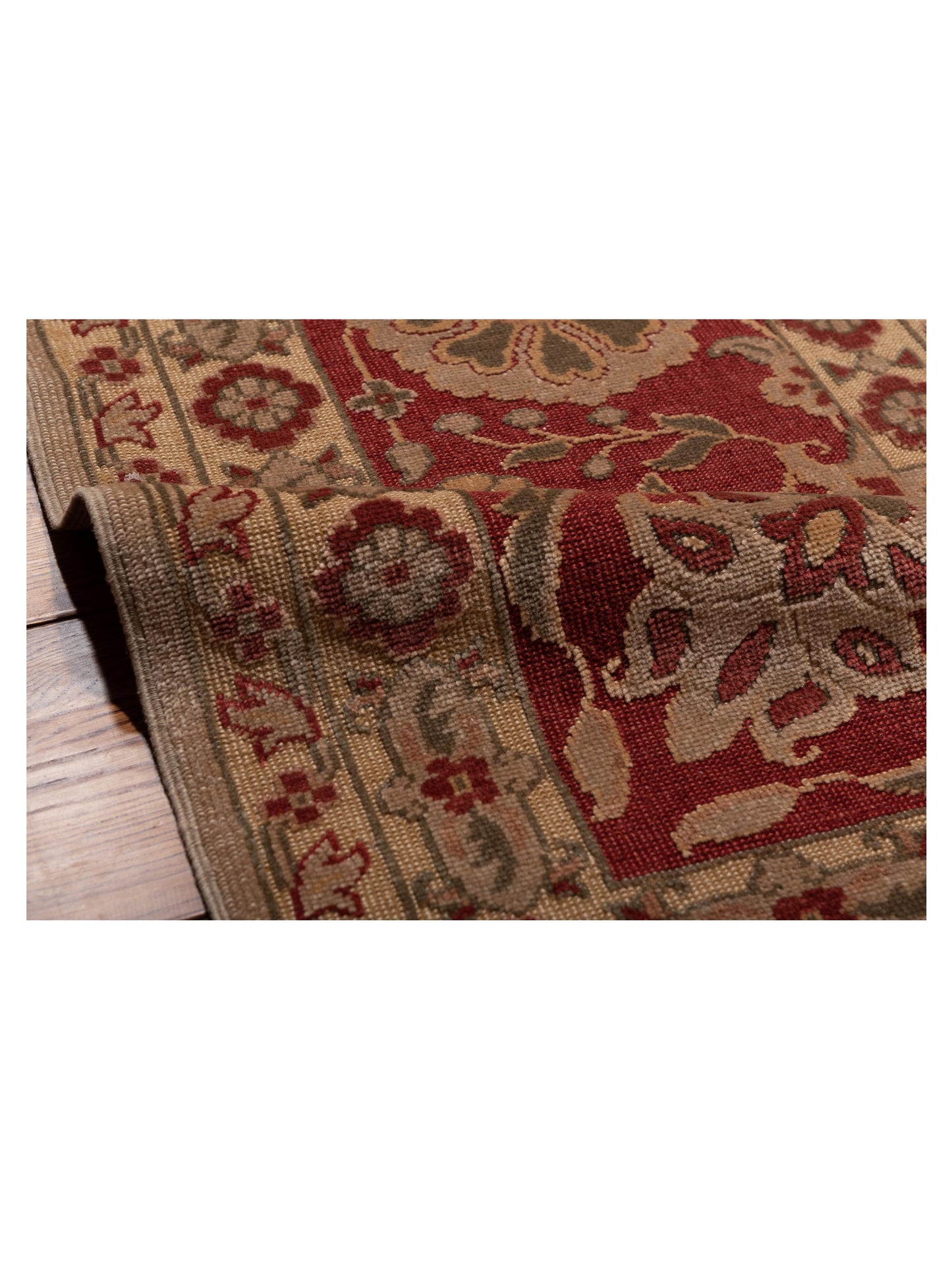 Pasha Antique Loom 107980 Silver Red Traditional Hand Knotted Rug