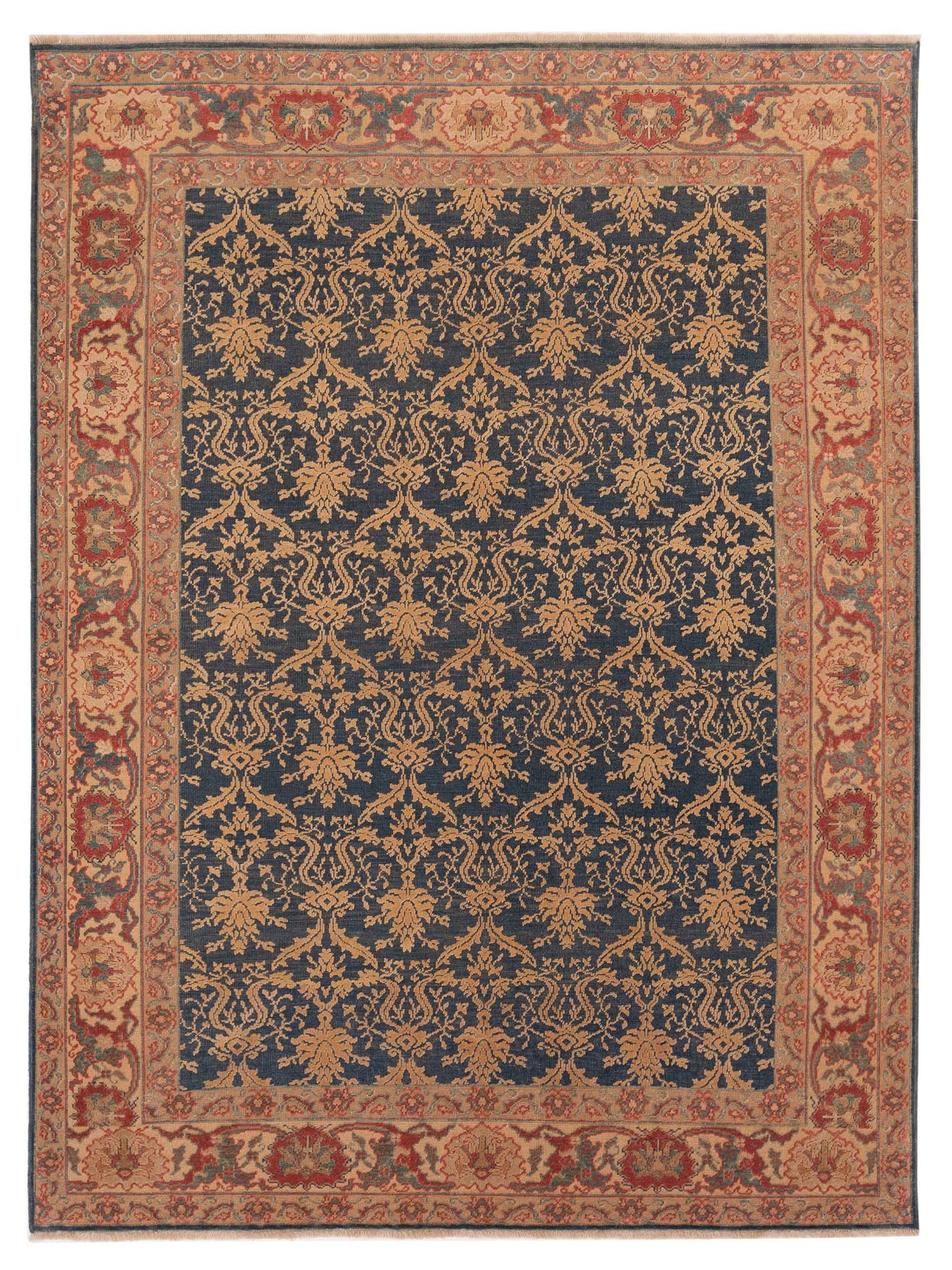 Pasha Antique Loom 107995 Blue Transitional Hand Knotted Rug