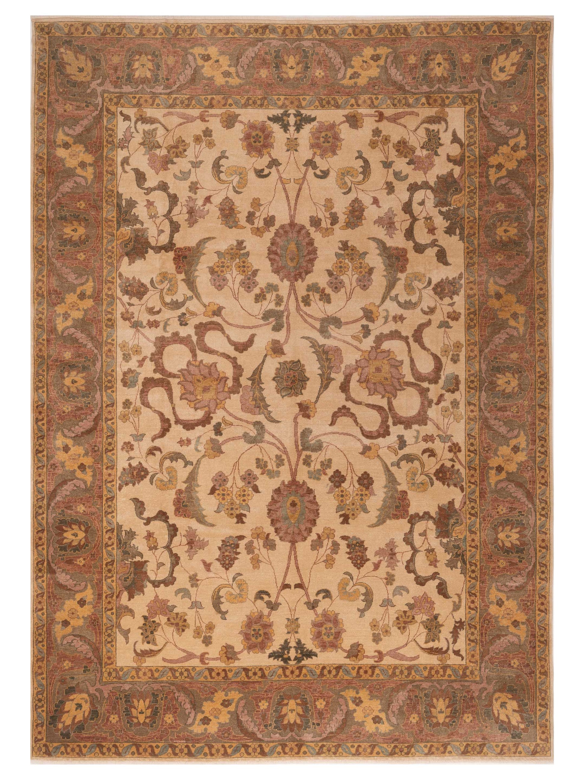 Pasha Antique Loom 108009 Ivory Transitional Hand Knotted Rug