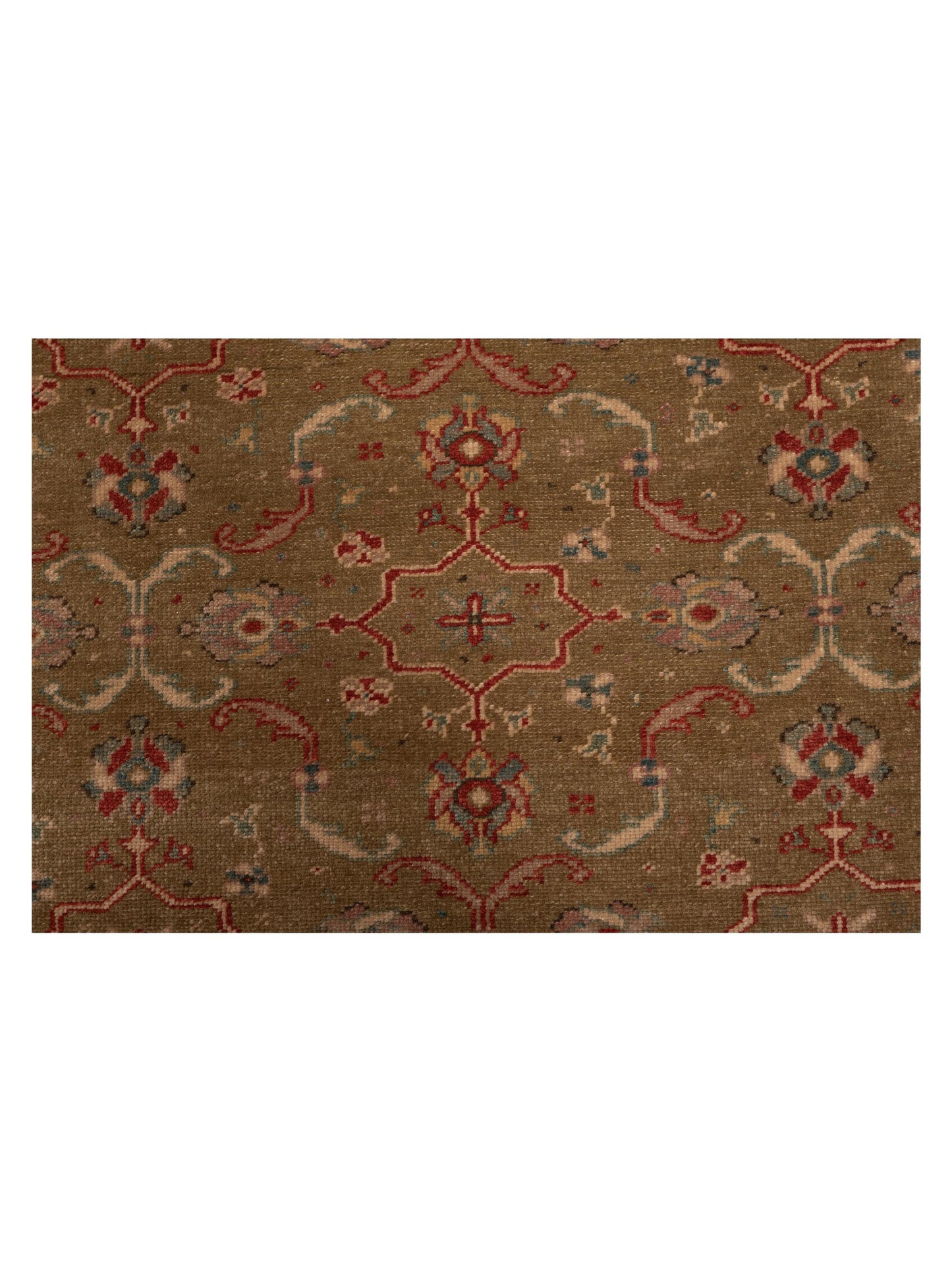 Pasha Antique Loom 108012 Green Ivory Transitional Hand Knotted Rug