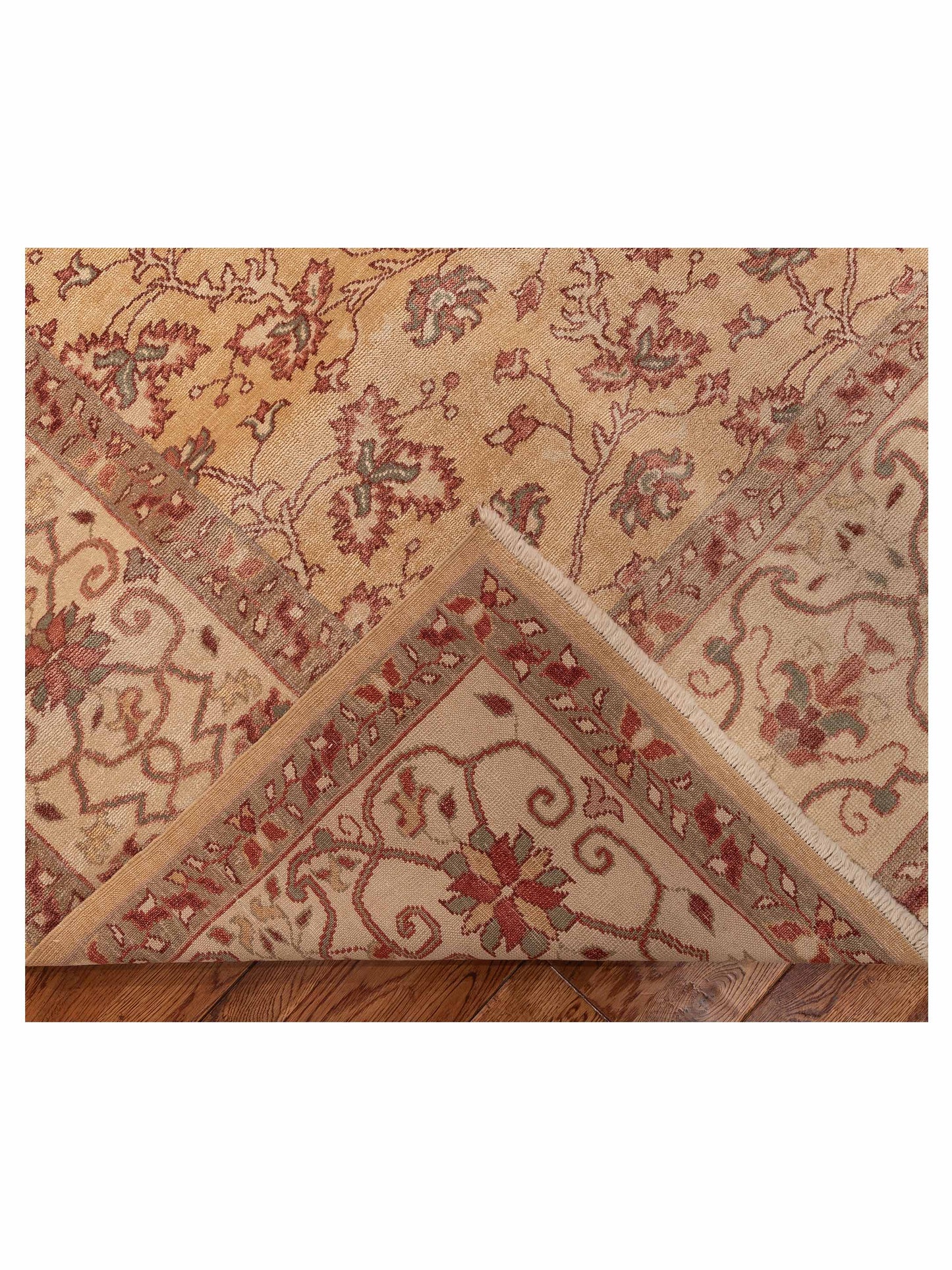 Pasha Antique Loom 108013 Camel Ivory Transitional Hand Knotted Rug