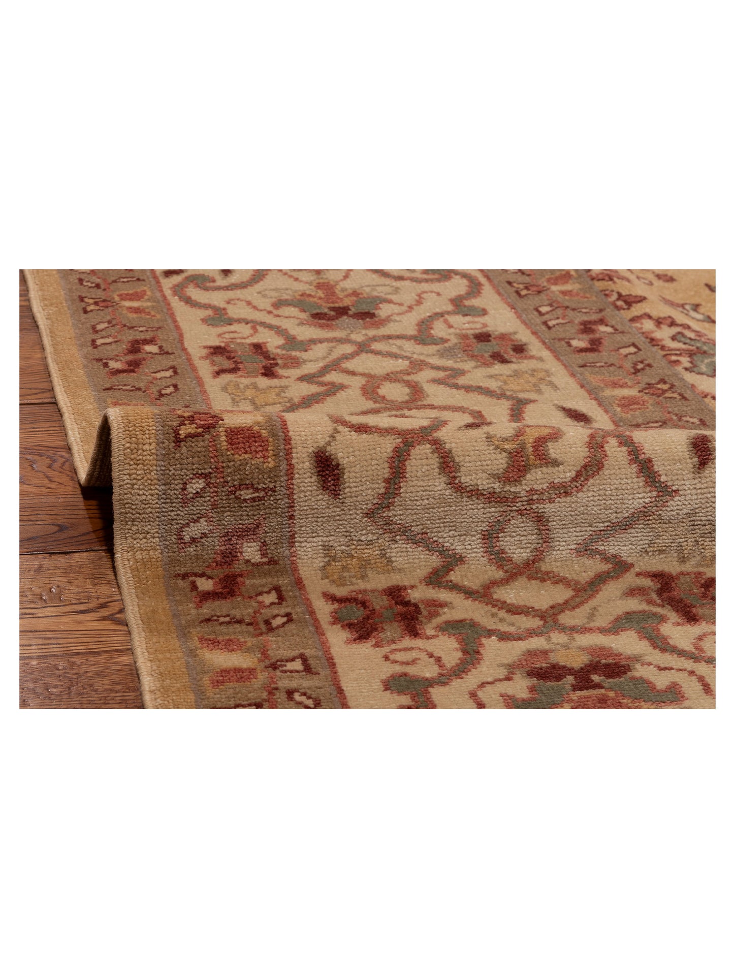 Pasha Antique Loom 108013 Camel Ivory Transitional Hand Knotted Rug