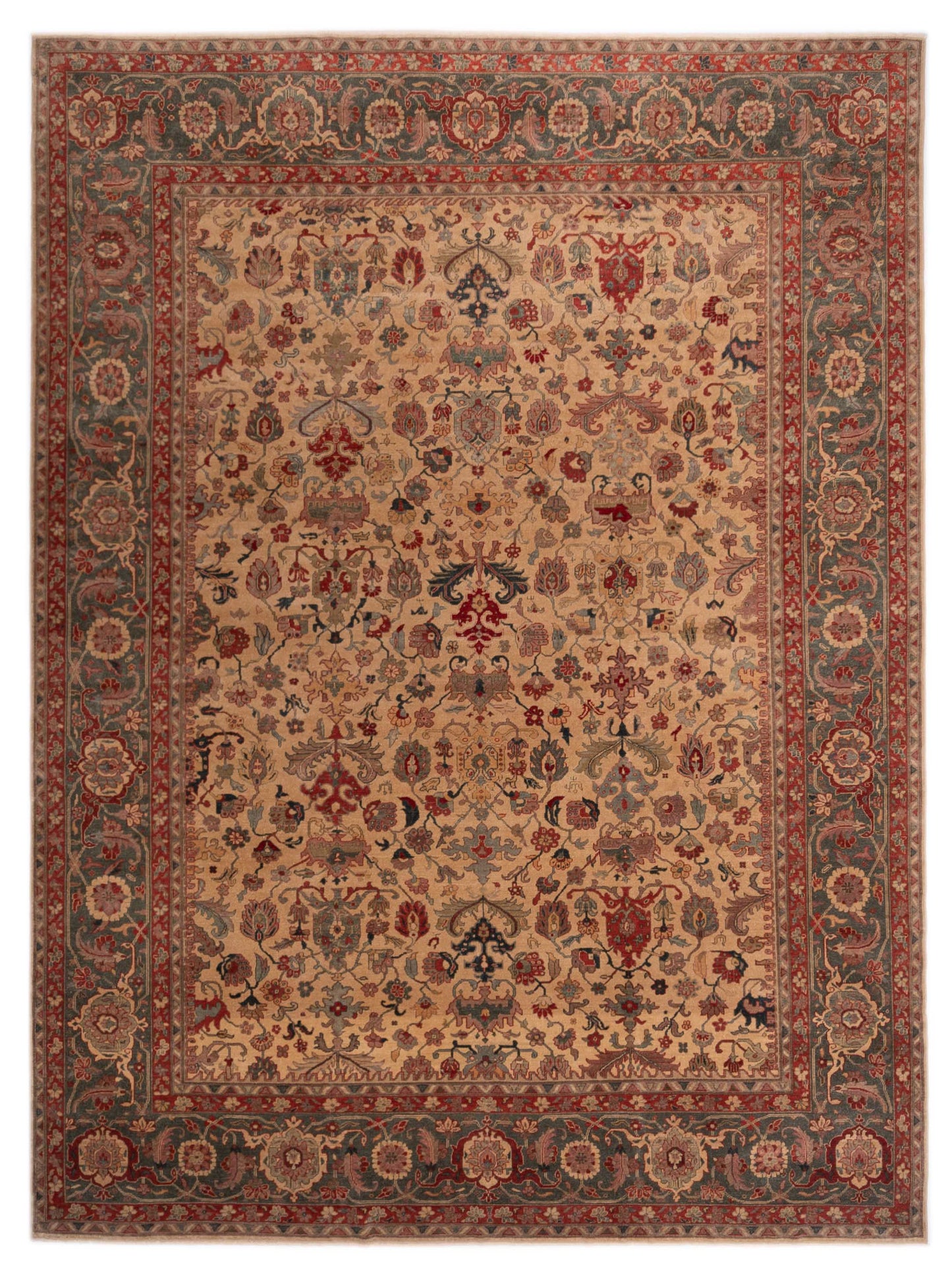 Pasha Antique Loom 108018 Beige Traditional Hand Knotted Rug