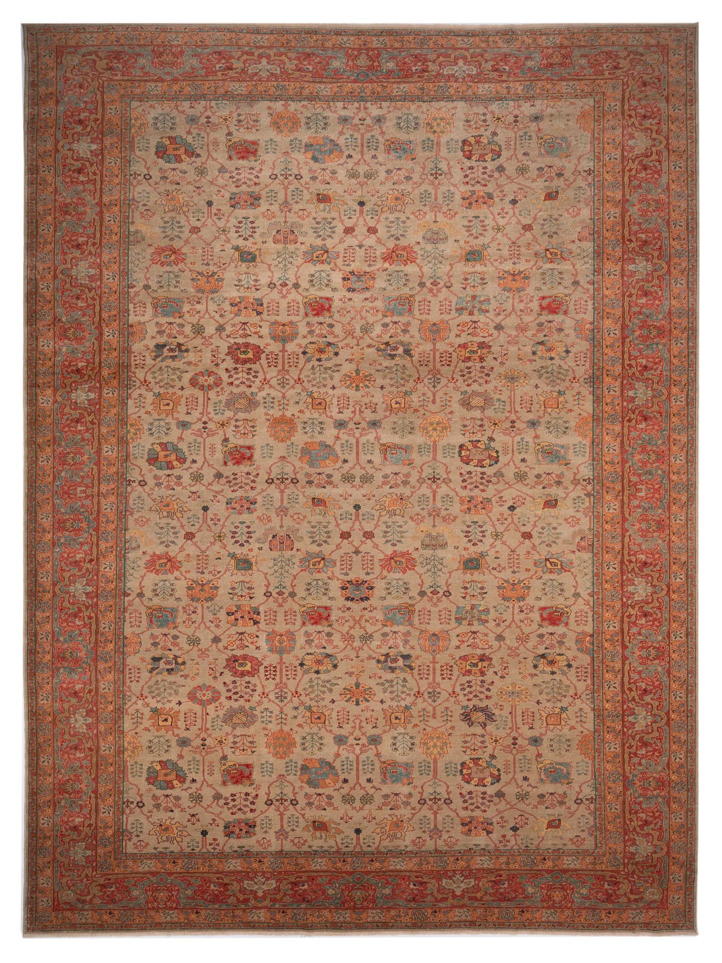 Pasha Antique Loom 108025 Beige Traditional Hand Knotted Rug