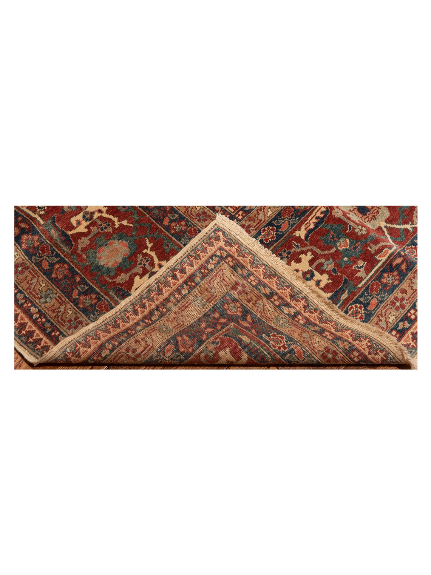 Pasha Antique Loom 108028 Ivory Red Traditional Hand Knotted Rug