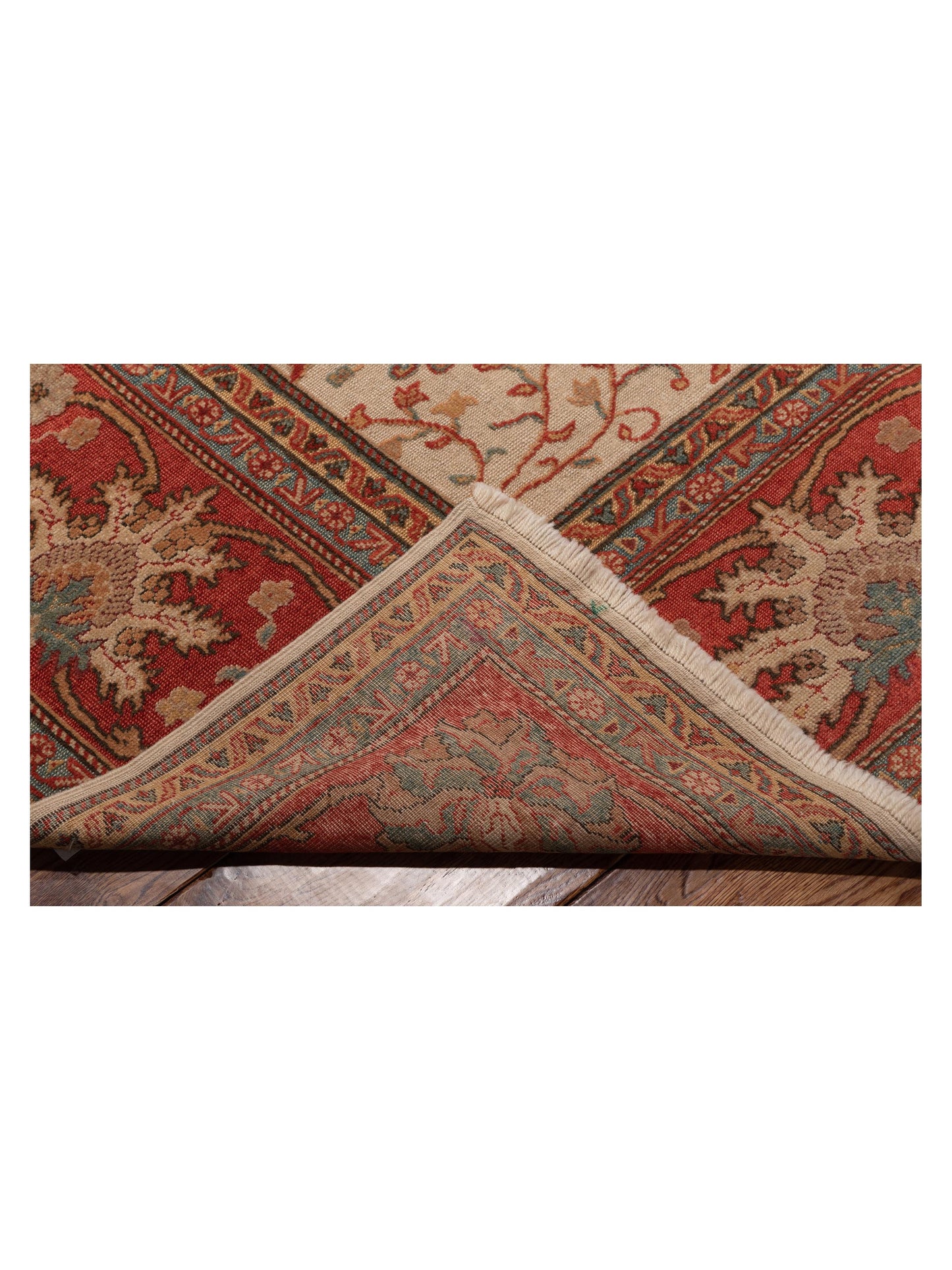 Pasha Antique Loom 108036 Ivory Rust Transitional Hand Knotted Rug