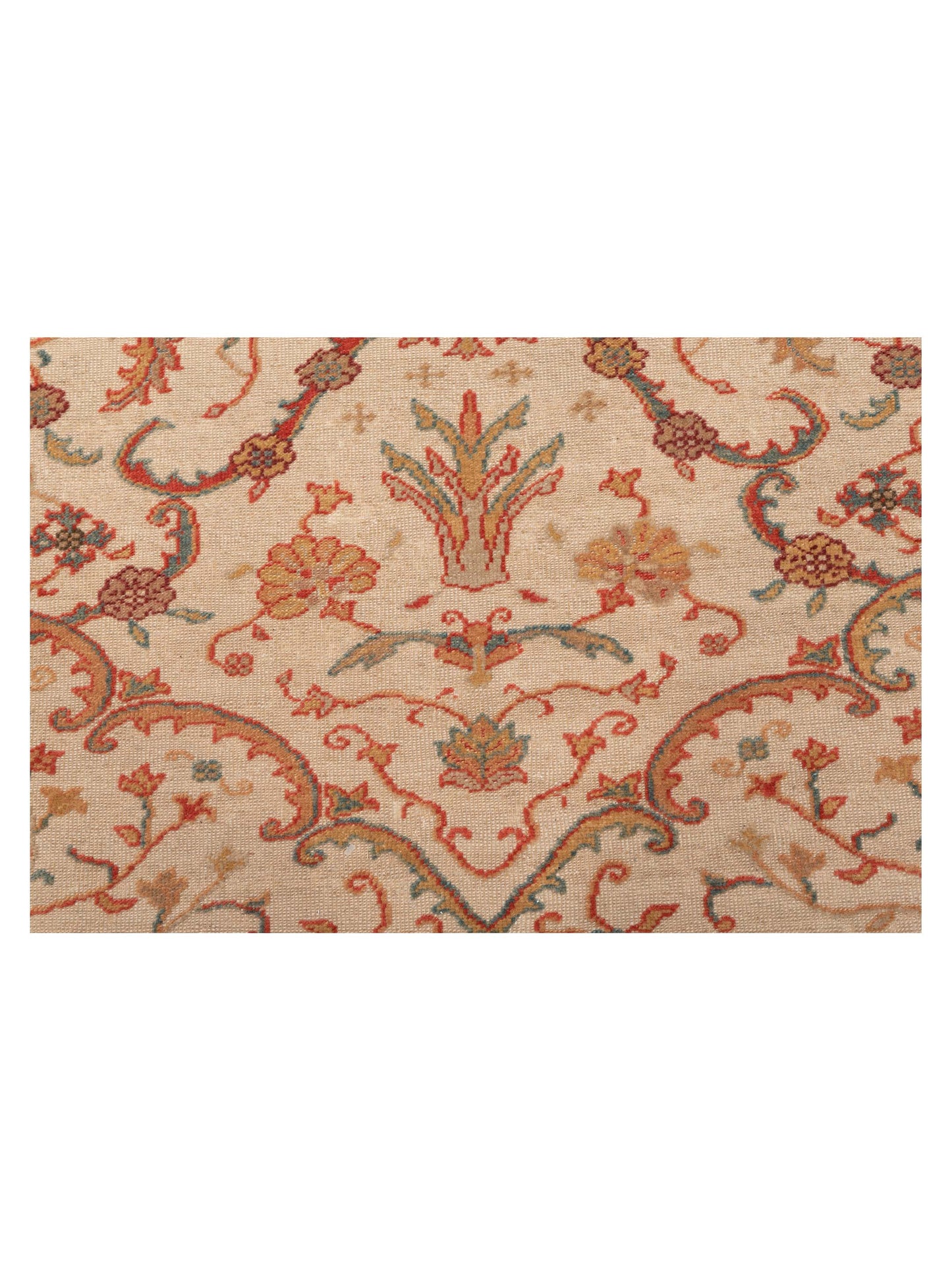 Pasha Antique Loom 108036 Ivory Rust Transitional Hand Knotted Rug