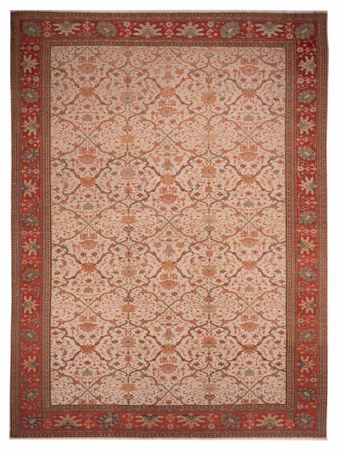 Pasha Antique Loom 108036 Ivory Transitional Hand Knotted Rug