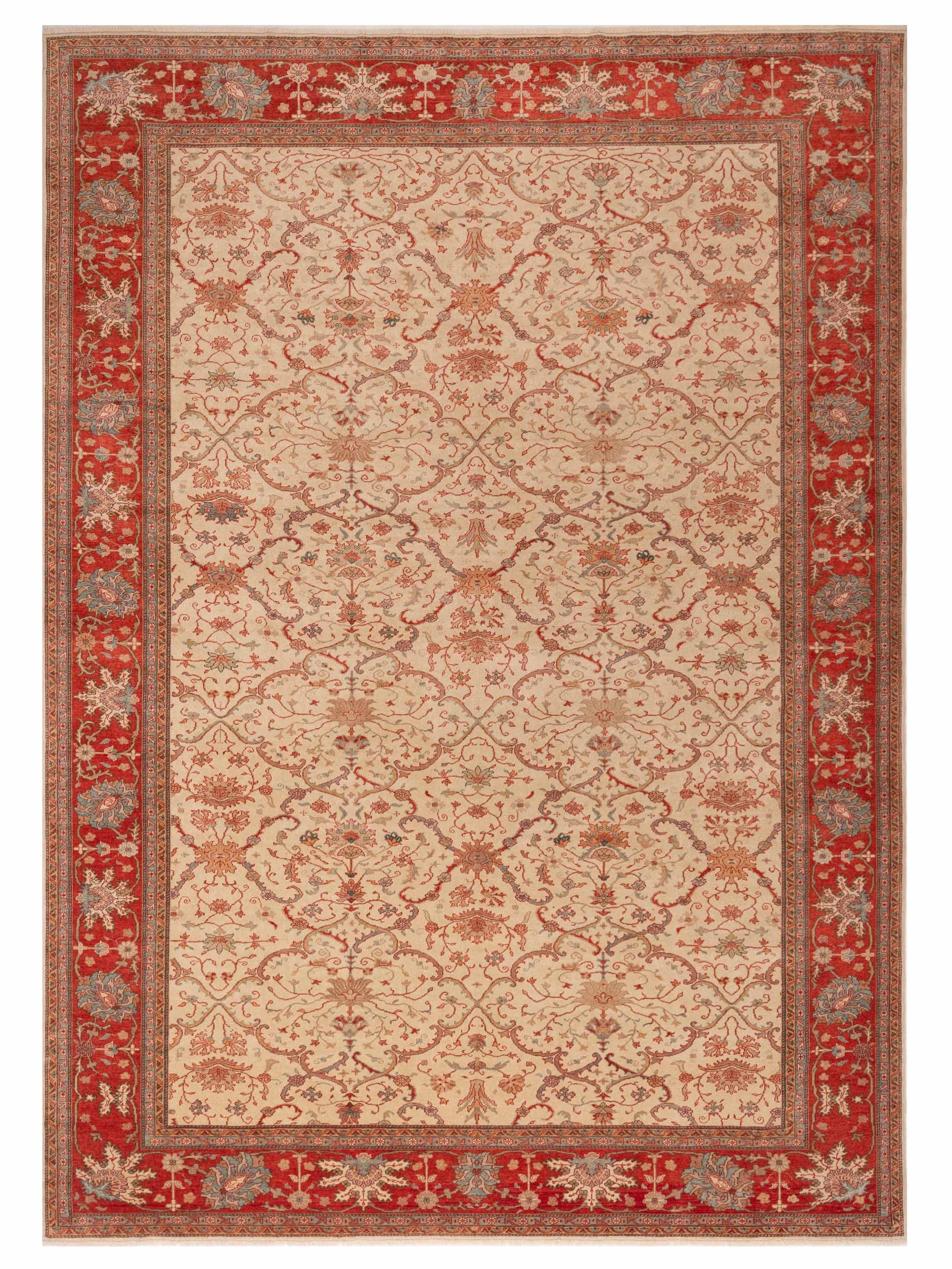 Pasha Antique Loom 108044 Ivory Traditional Hand Knotted Rug