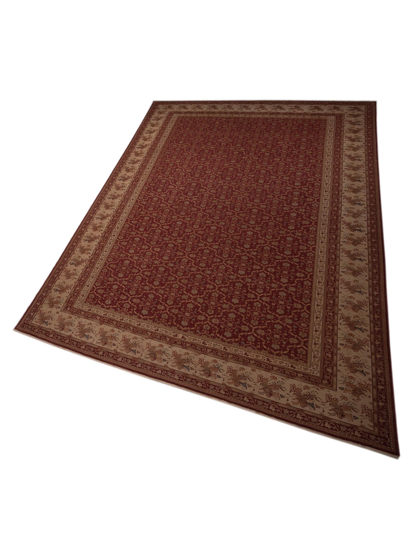 Pasha Antique Loom 108049 Red Ivory Traditional Hand Knotted Rug