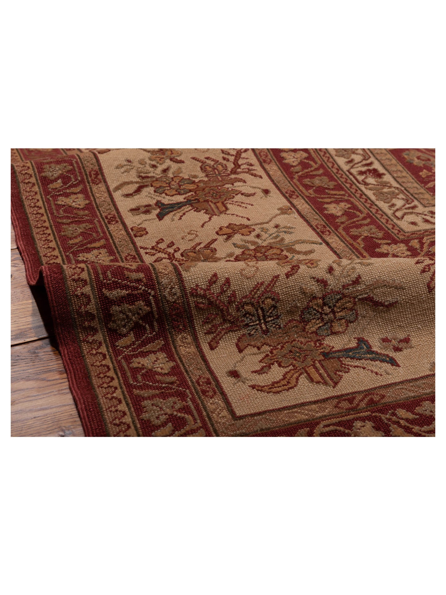 Pasha Antique Loom 108049 Red Ivory Traditional Hand Knotted Rug