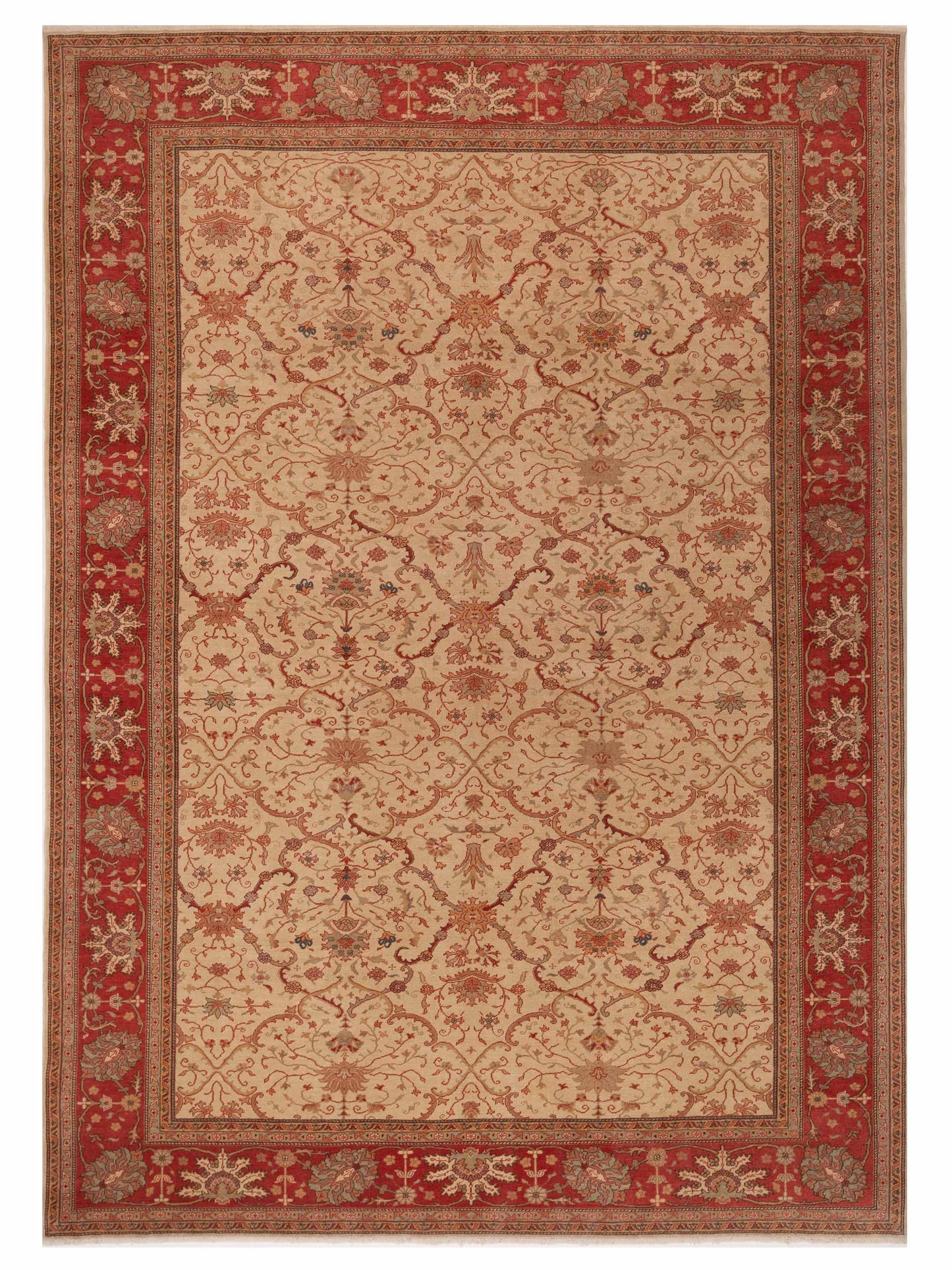 Pasha Antique Loom 108053 Ivory Transitional Hand Knotted Rug