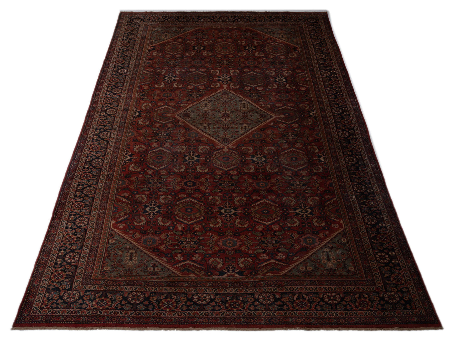 Pasha Antique Heirloom 108074 Red Navy Traditional Hand Knotted Rug