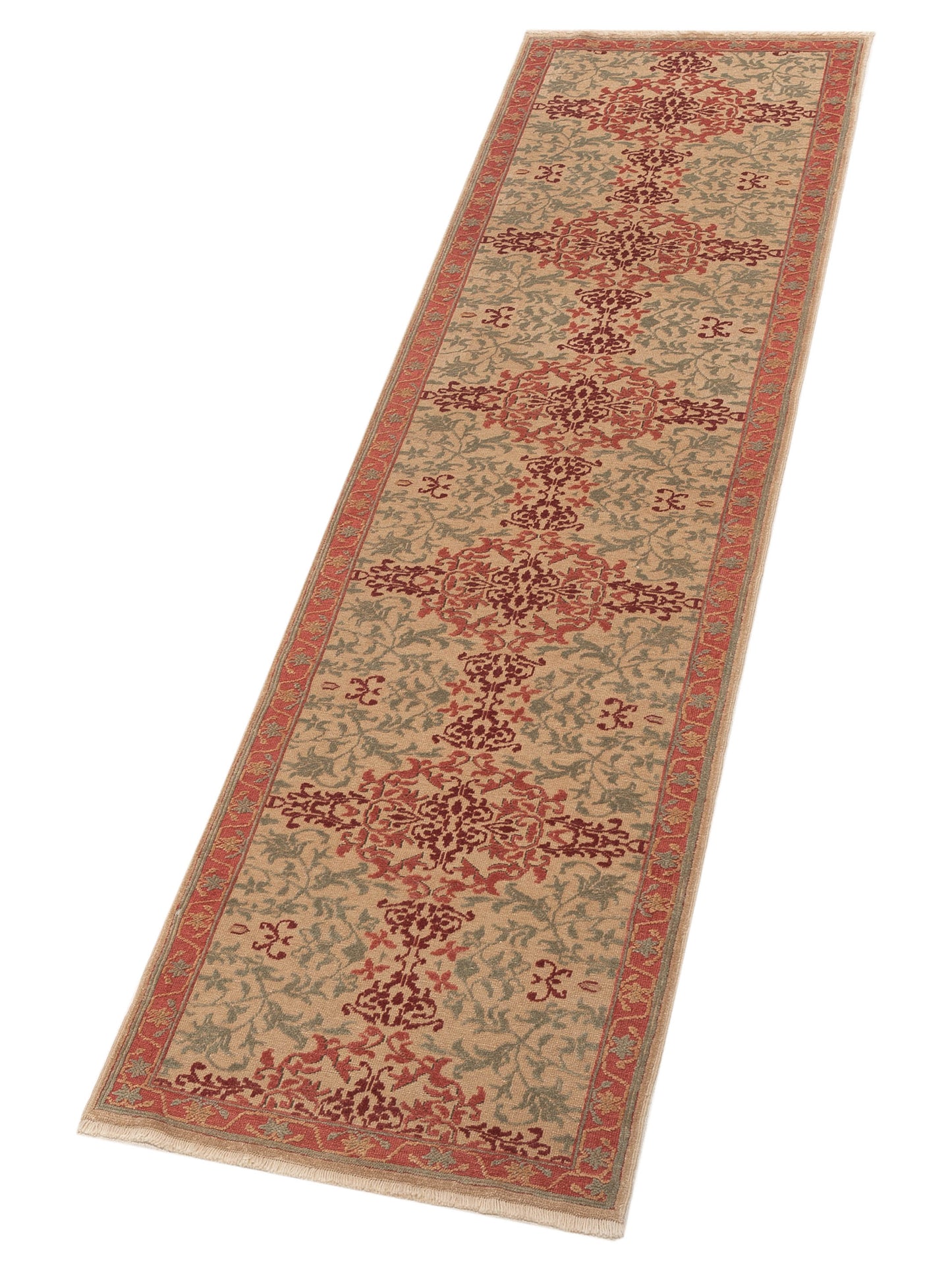 Pasha Antique Loom 108088 Beige Rust Transitional Hand Knotted Rug