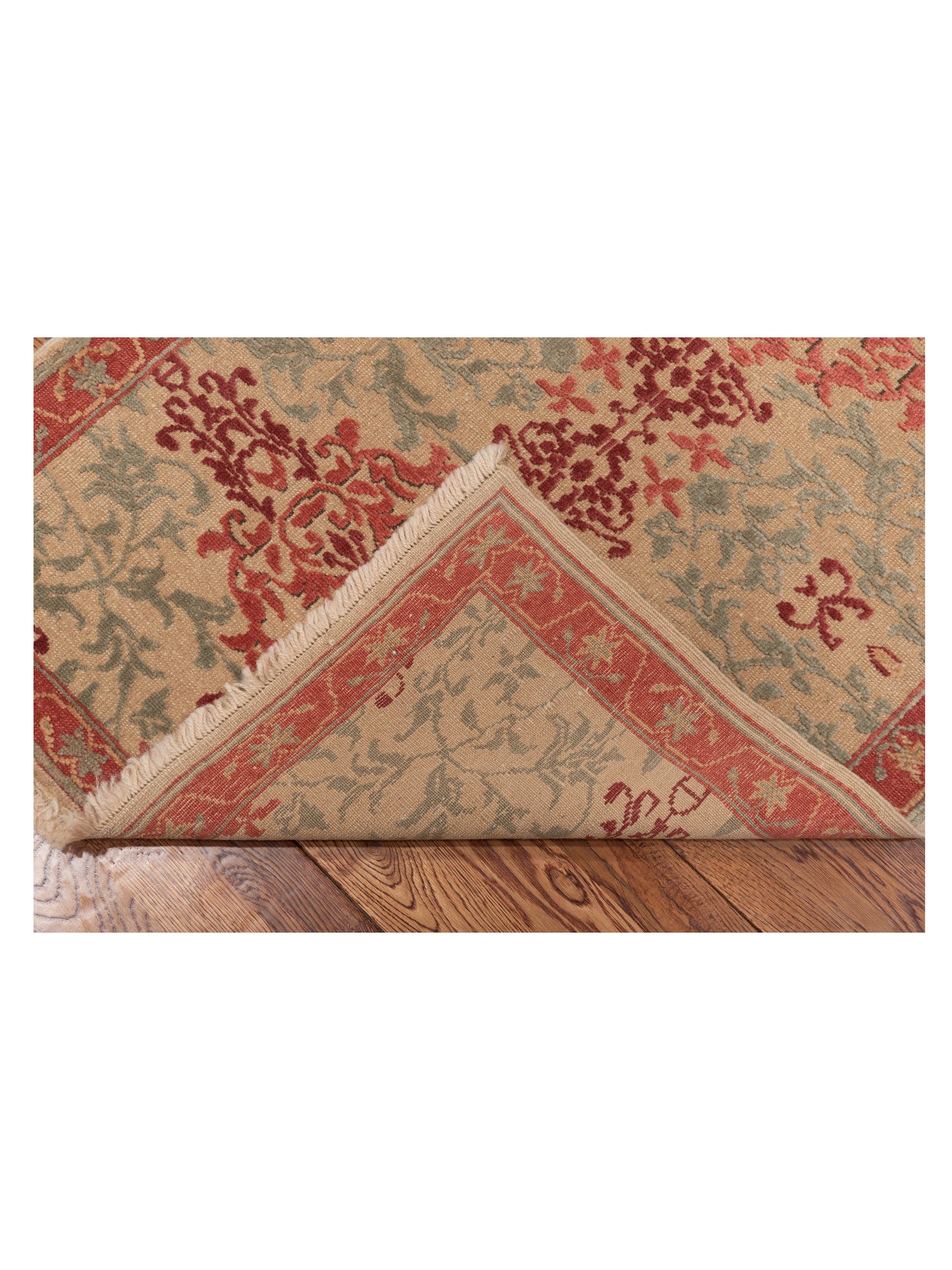 Pasha Antique Loom 108088 Beige Rust Transitional Hand Knotted Rug