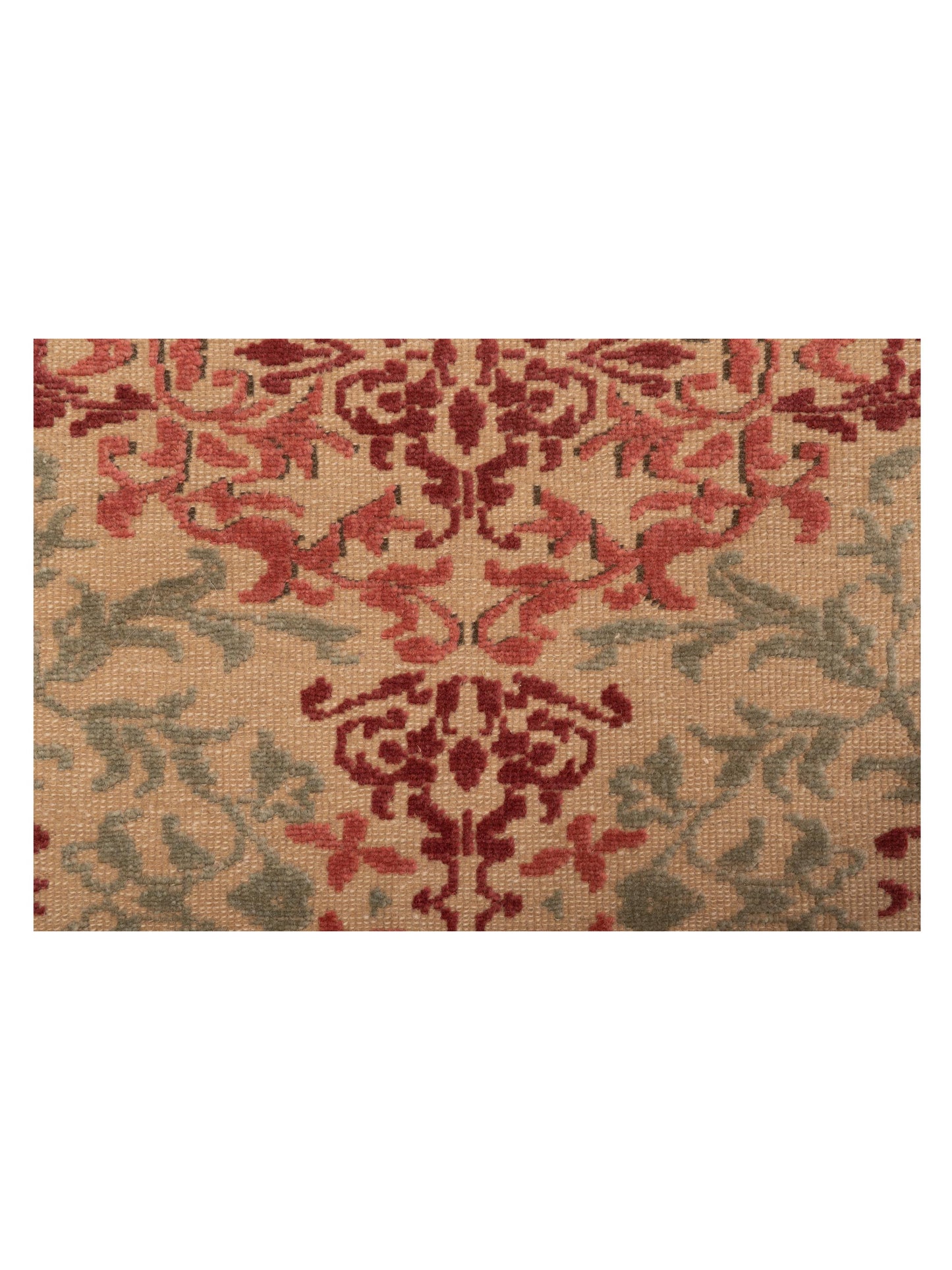 Pasha Antique Loom 108088 Beige Rust Transitional Hand Knotted Rug