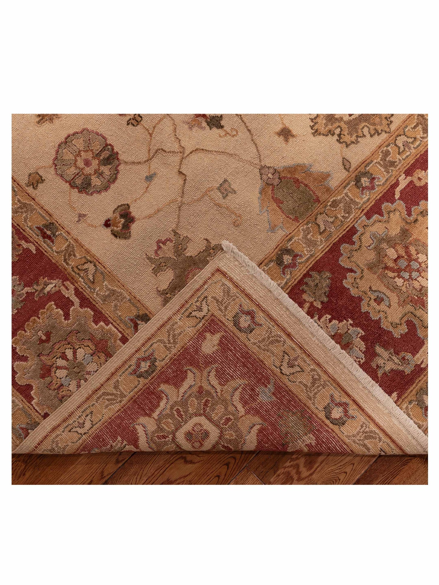 Pasha Elvan Zeliha Beige Rust Traditional Hand Knotted Rug