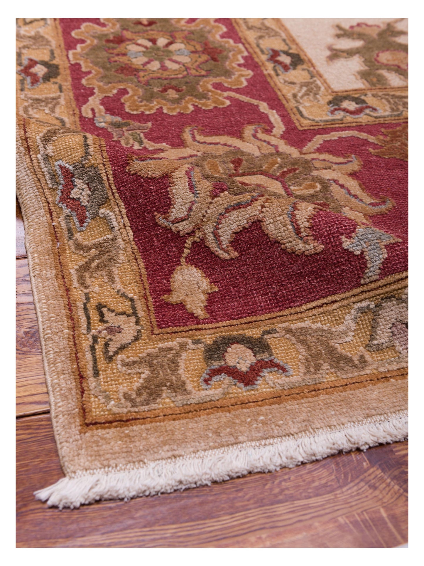 Pasha Elvan Zeliha Beige Rust Traditional Hand Knotted Rug