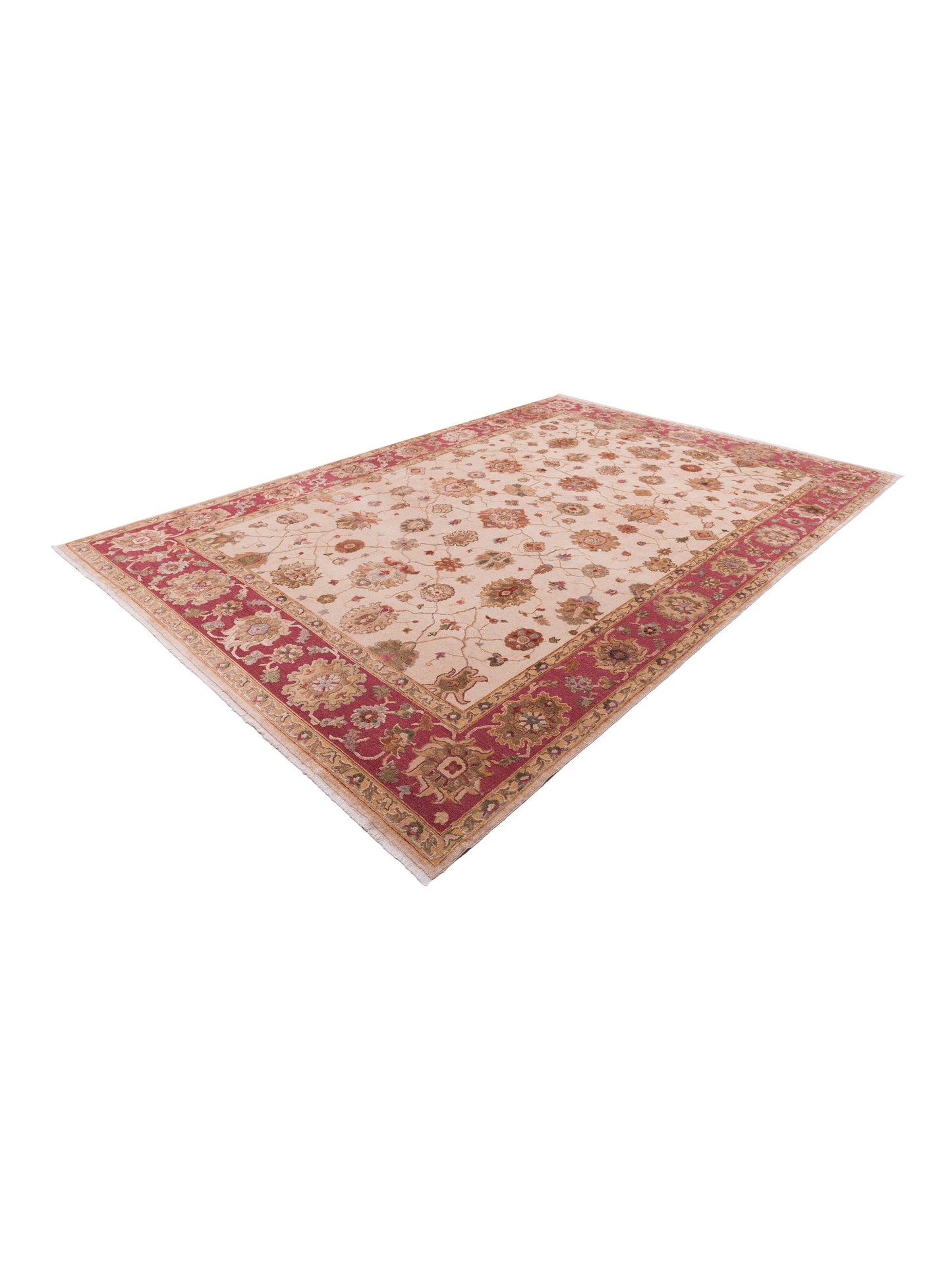 Pasha Elvan Zeliha Beige Rust Traditional Hand Knotted Rug