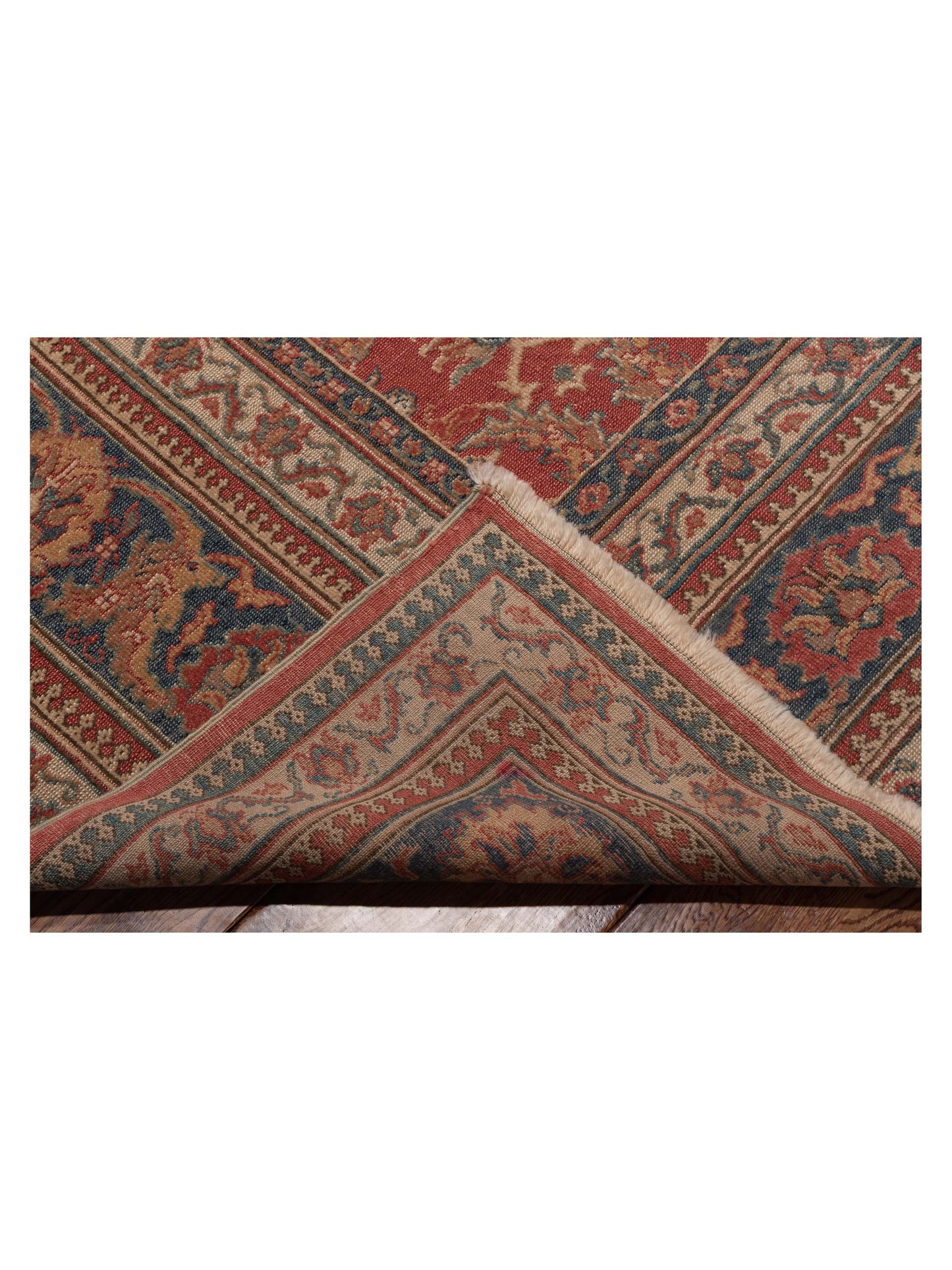 Pasha Antique Loom 108135 Rust Blue Traditional Hand Knotted Rug