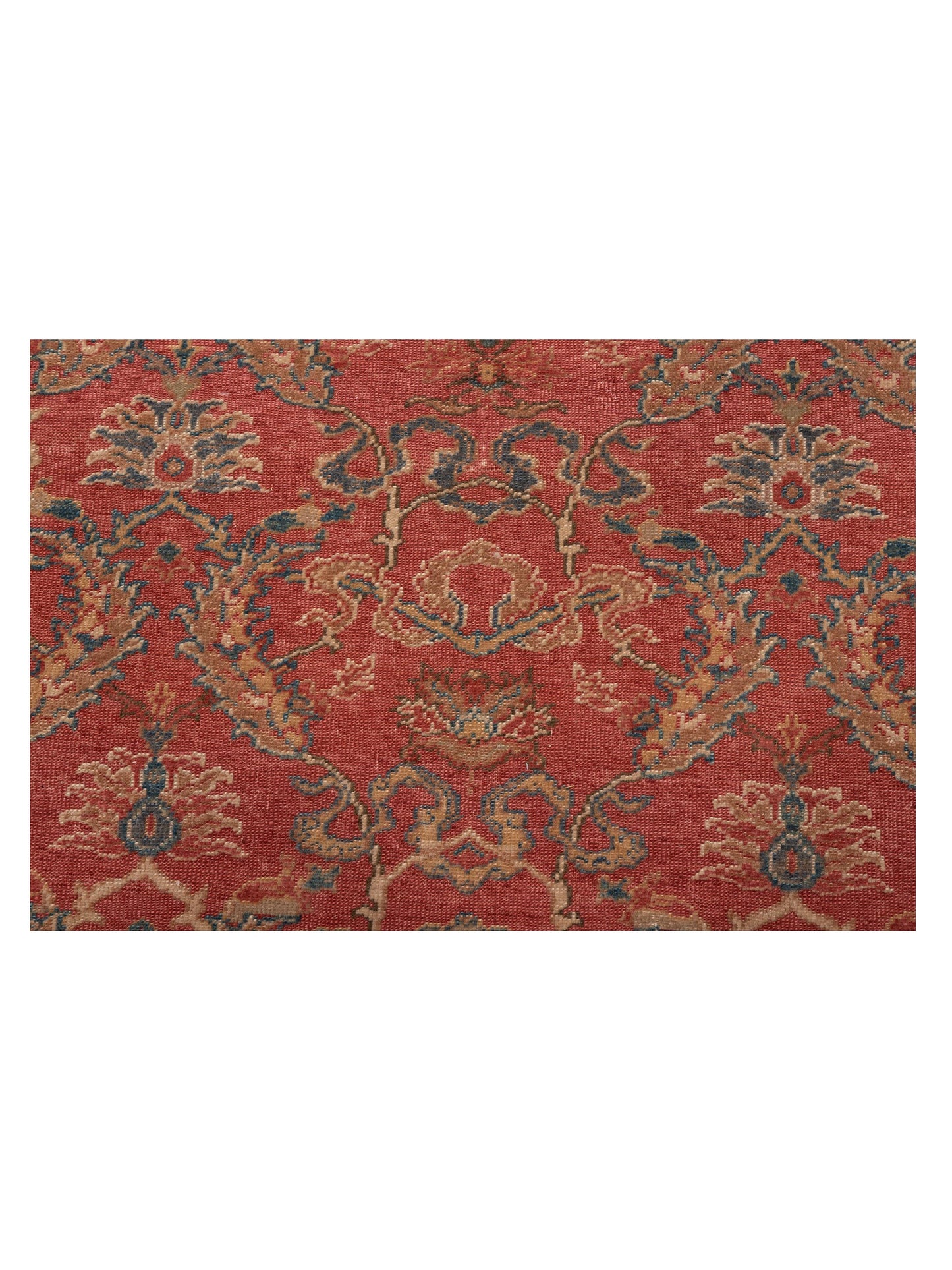 Pasha Antique Loom 108135 Rust Blue Traditional Hand Knotted Rug