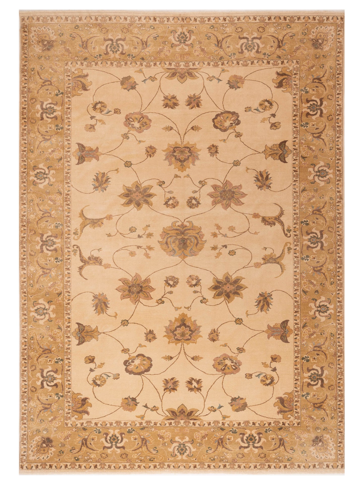 Pasha Antique Loom 108153 Ivory Transitional Hand Knotted Rug