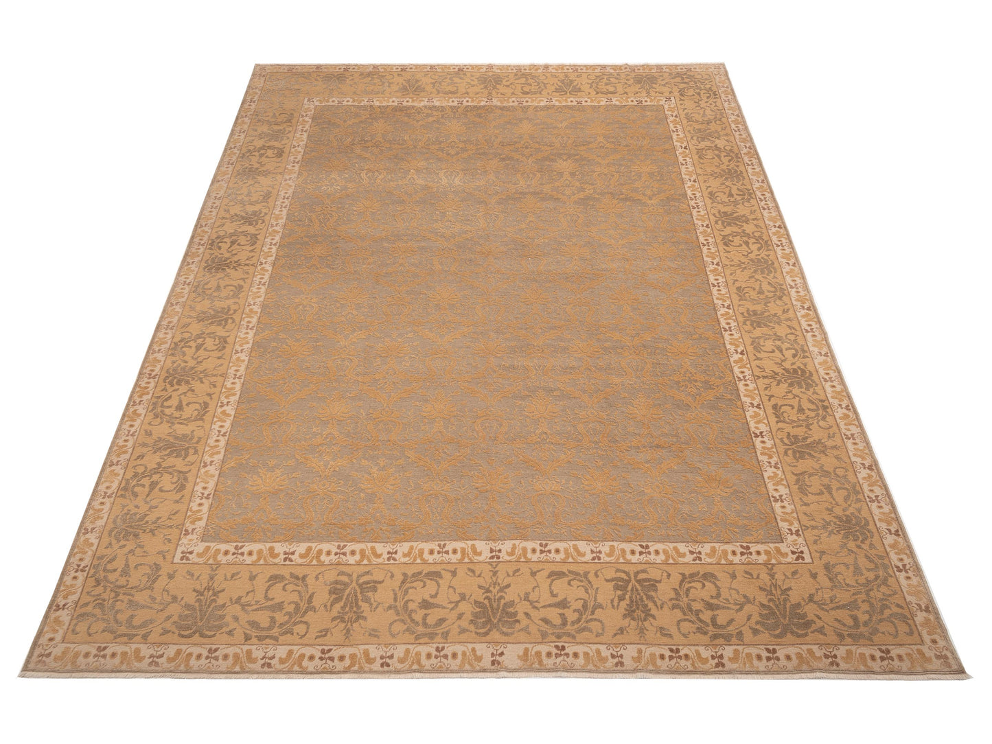 Pasha Antique Loom 108166 Silver Gold Traditional Hand Knotted Rug