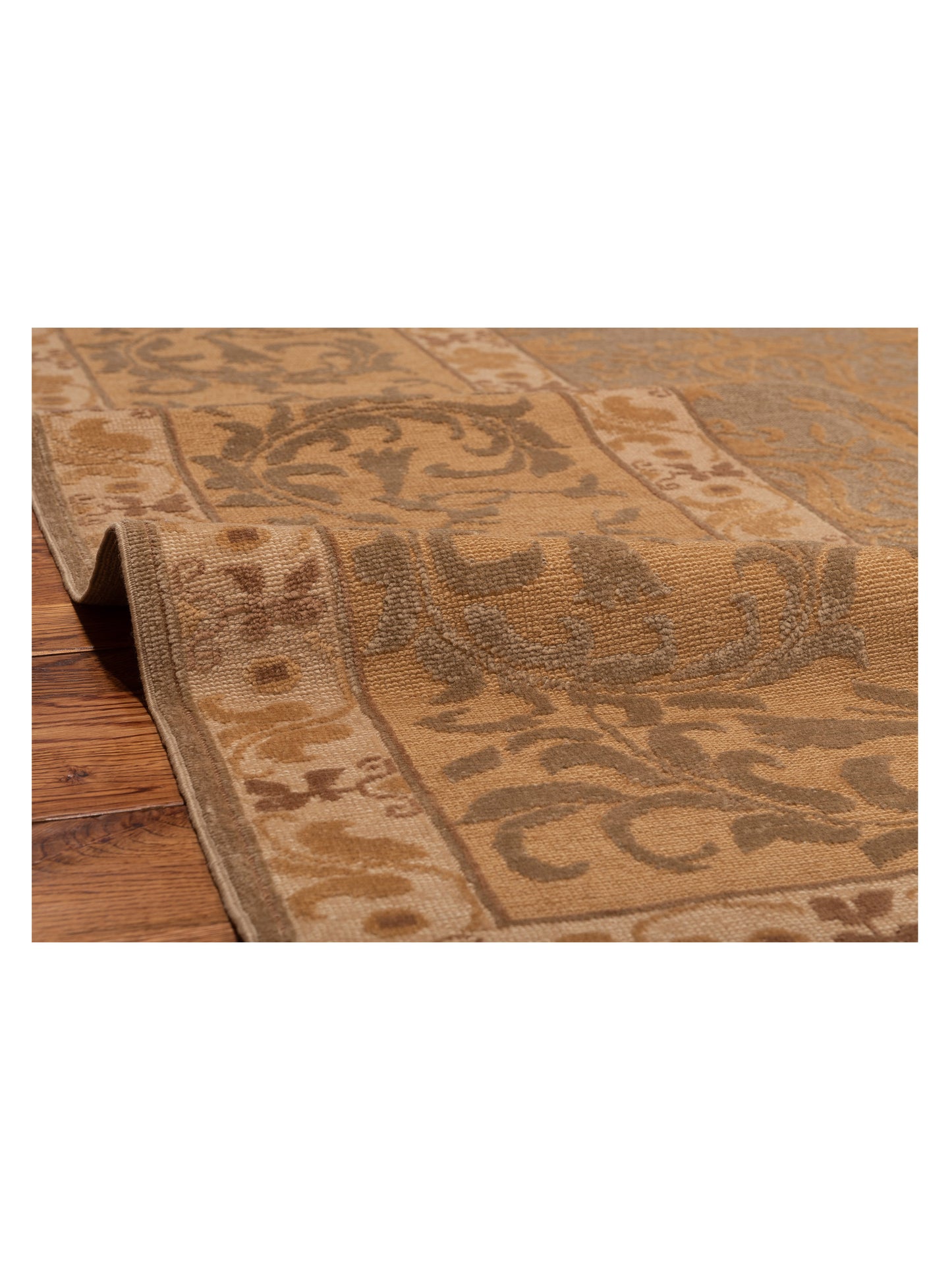 Pasha Antique Loom 108166 Silver Gold Traditional Hand Knotted Rug