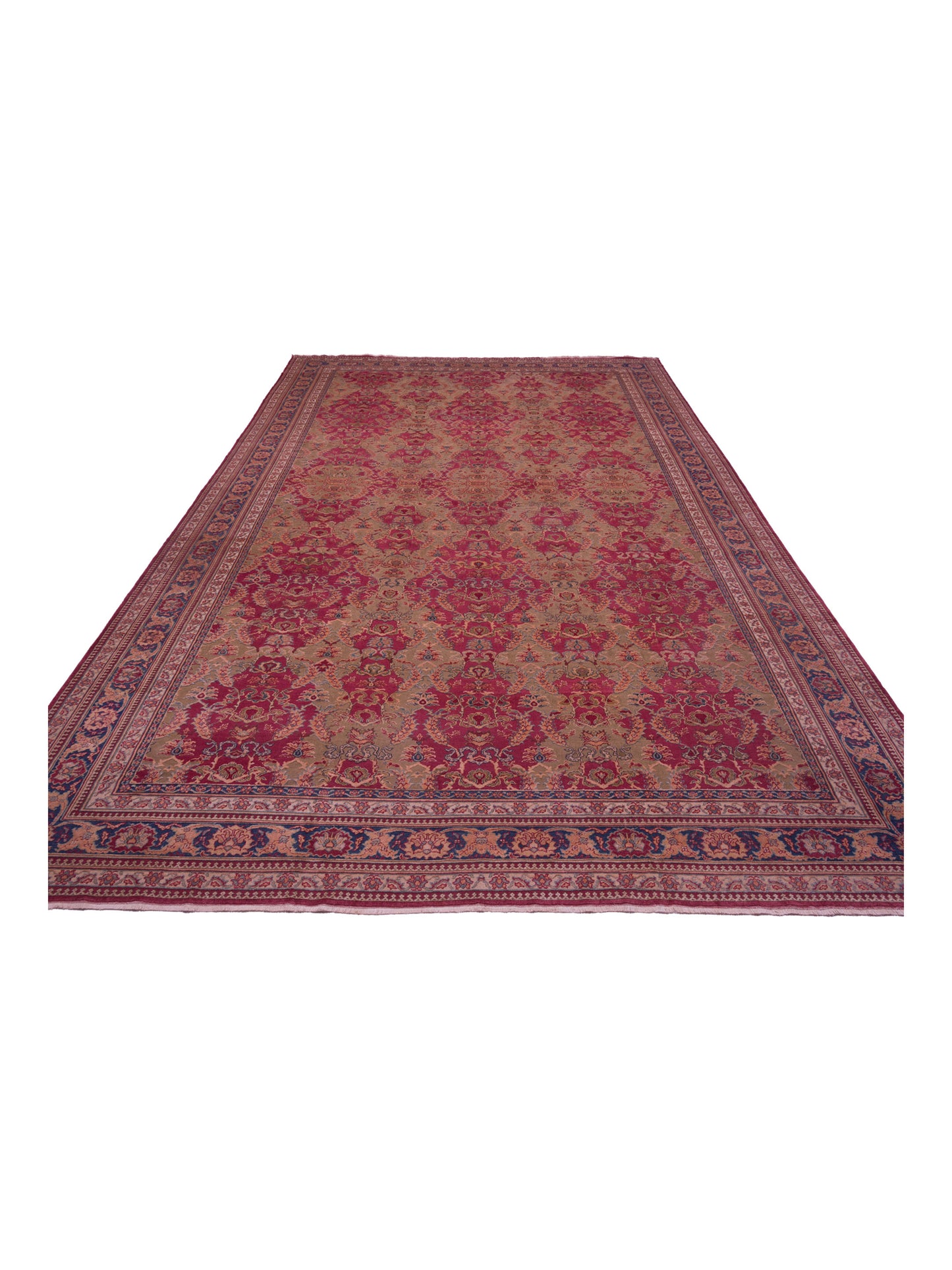 Pasha Antique Loom 108168 Red Blue Traditional Hand Knotted Rug