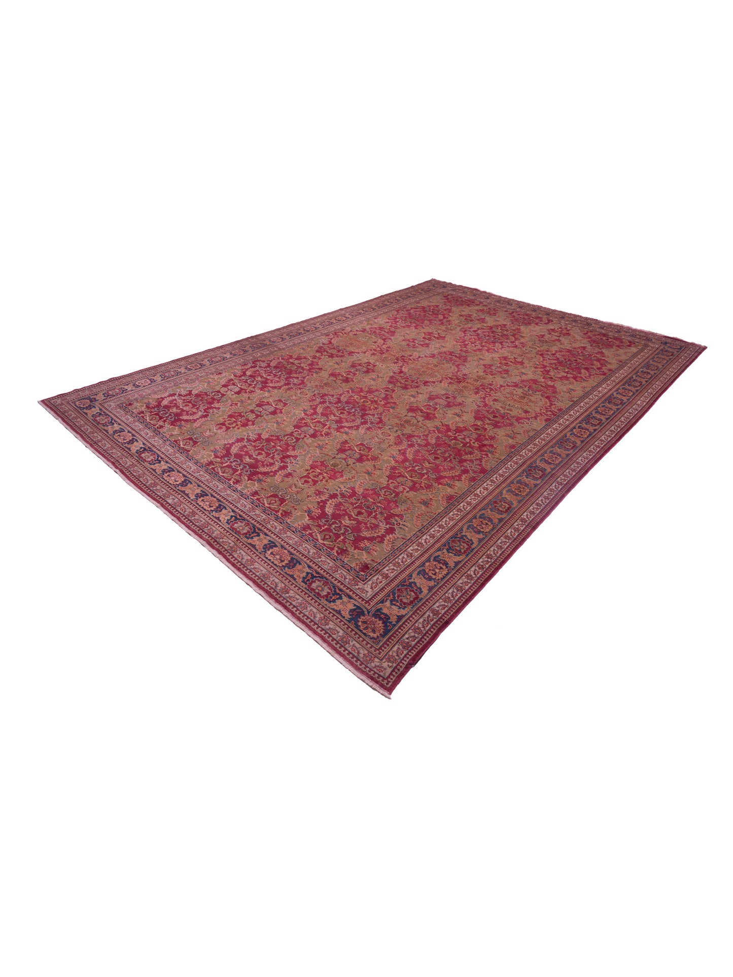 Pasha Antique Loom 108168 Red Blue Traditional Hand Knotted Rug