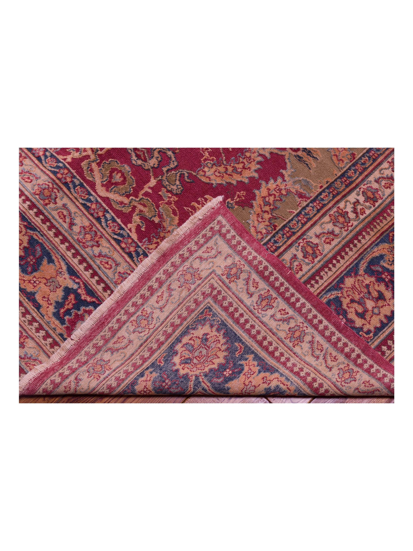 Pasha Antique Loom 108168 Red Blue Traditional Hand Knotted Rug