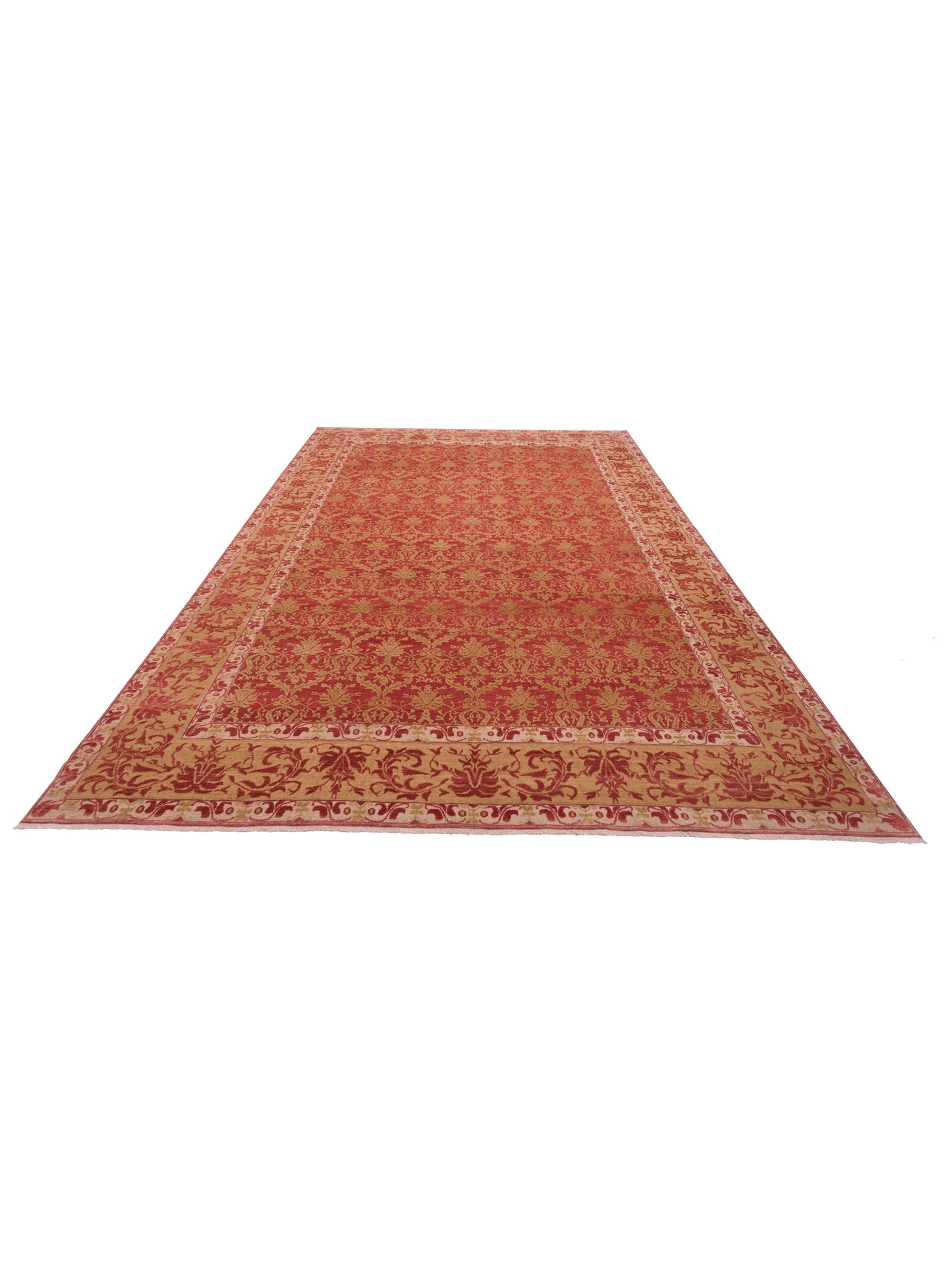 Pasha Antique Loom 108175 Rust Gold Transitional Hand Knotted Rug