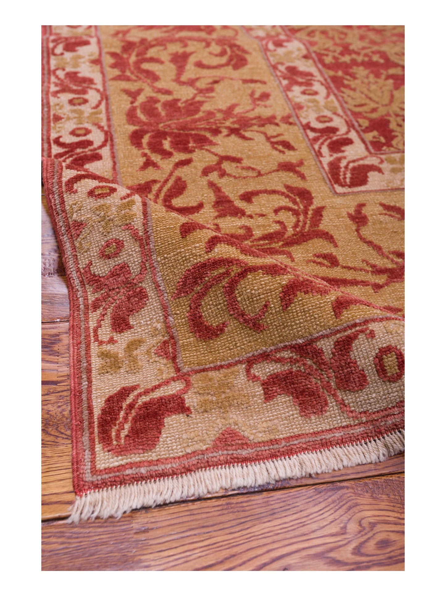 Pasha Antique Loom 108175 Rust Gold Transitional Hand Knotted Rug