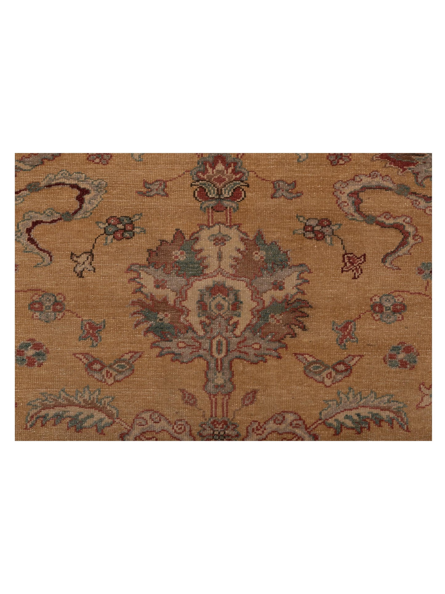 Pasha Antique Loom 108177 Gold Beige Traditional Hand Knotted Rug